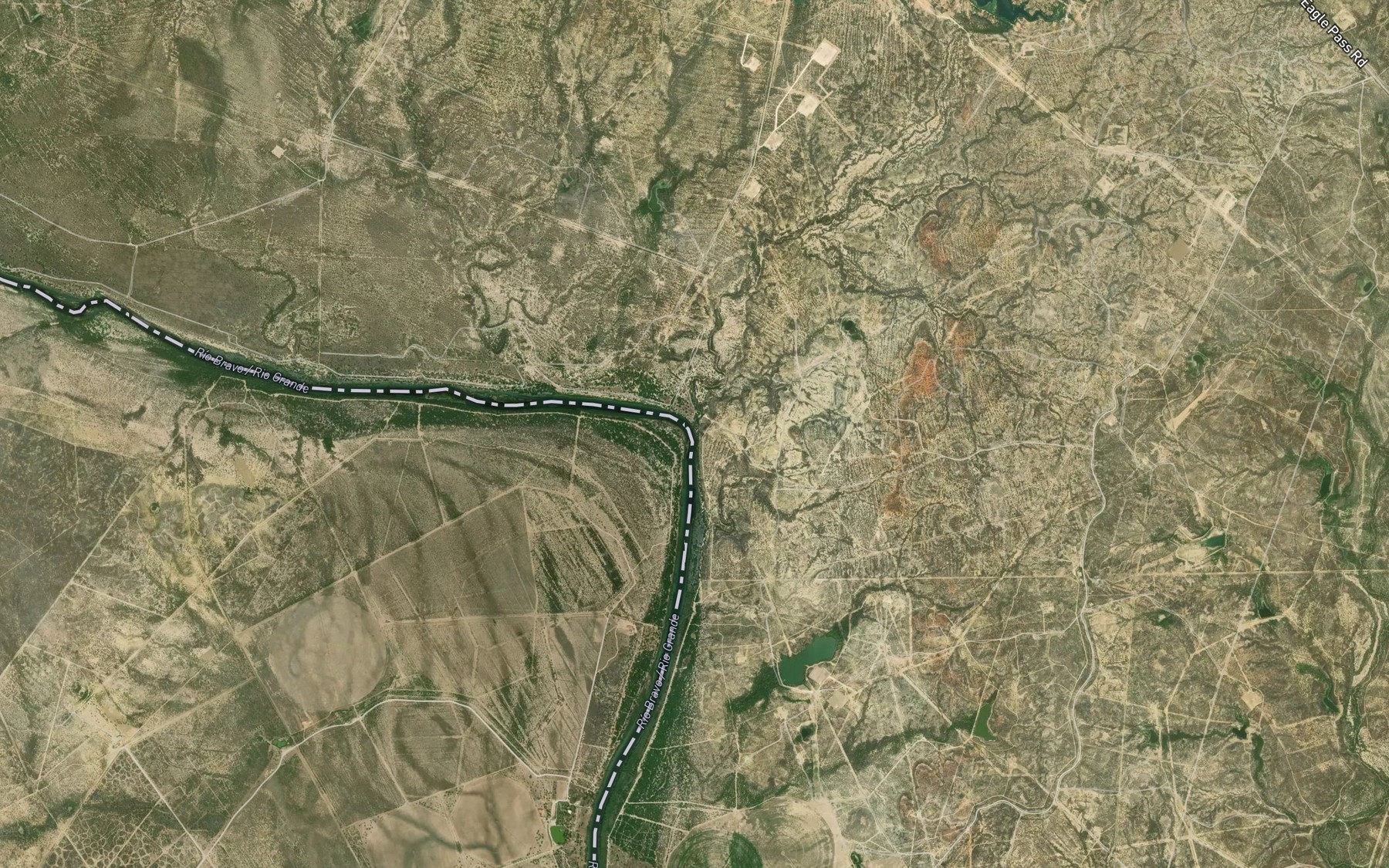 Satellite map of the San Cirilo Creek
