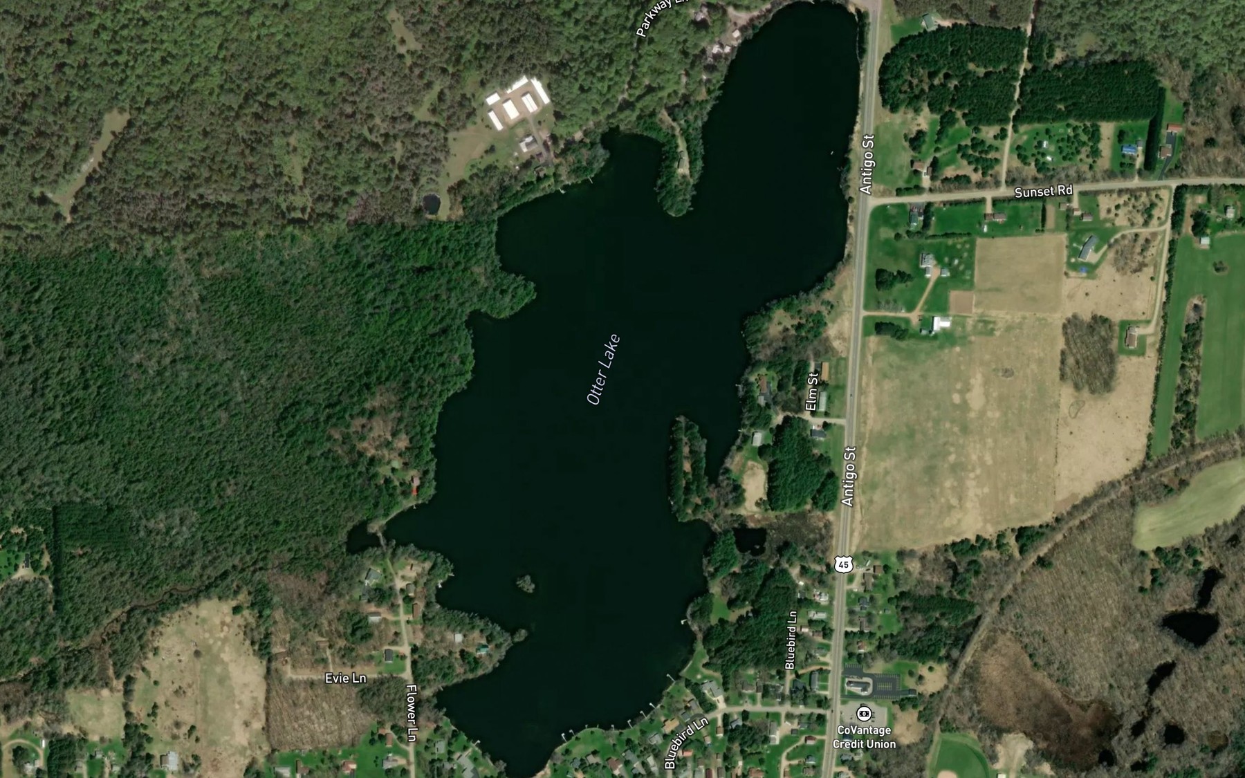 Satellite map of the Otter Lake