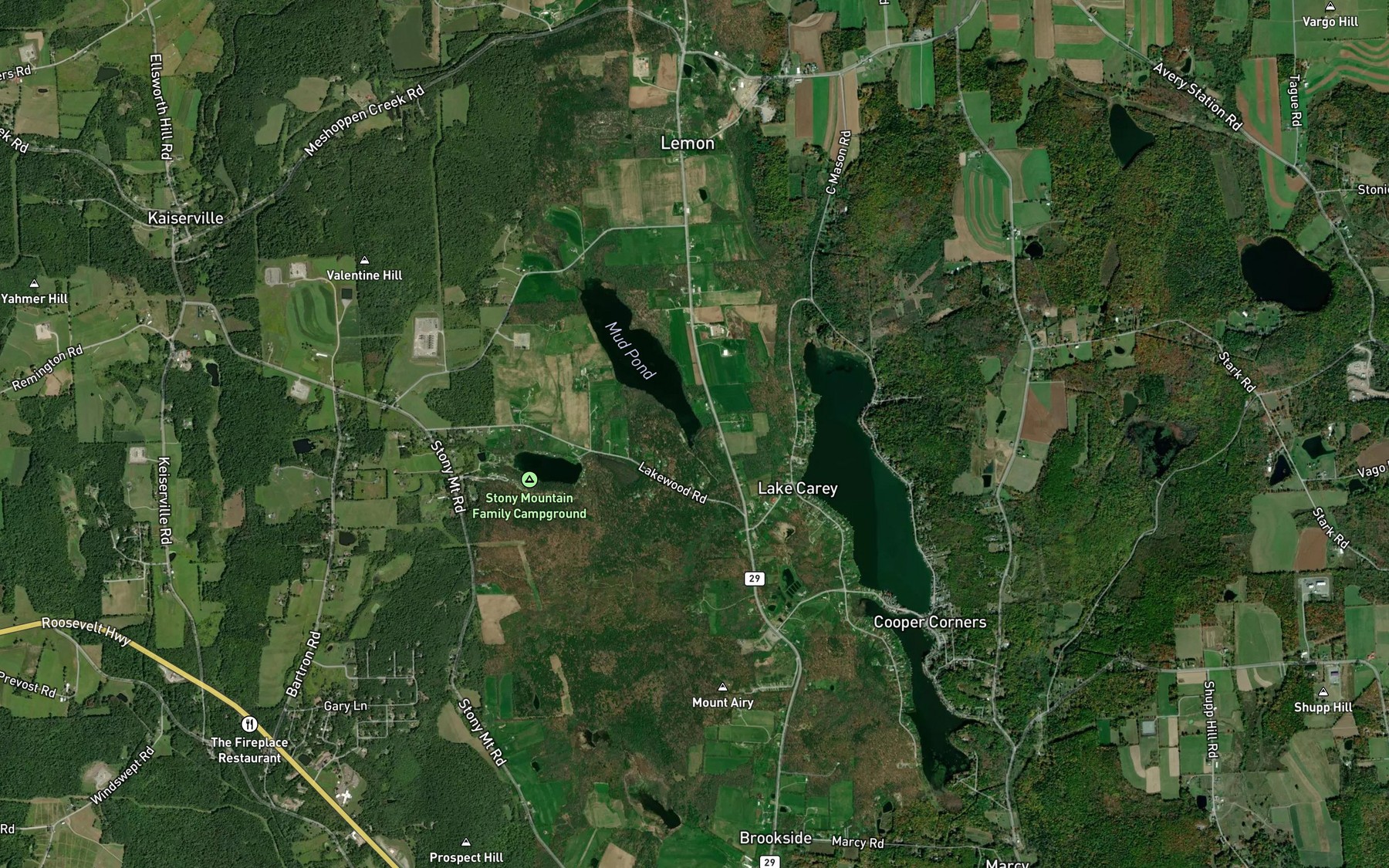 Satellite map of the Mud Pond