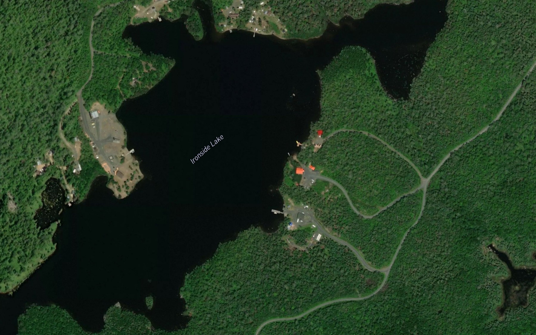 Satellite map of the Ironside Lake