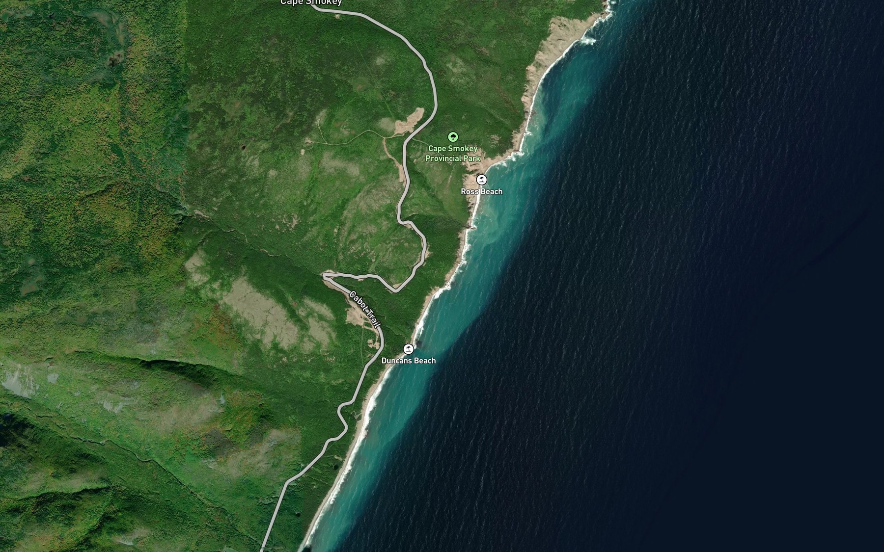 Satellite map of the Pathend Brook