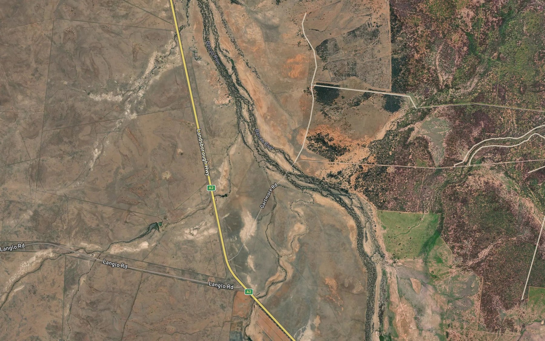 Satellite map of the Five Mile Creek