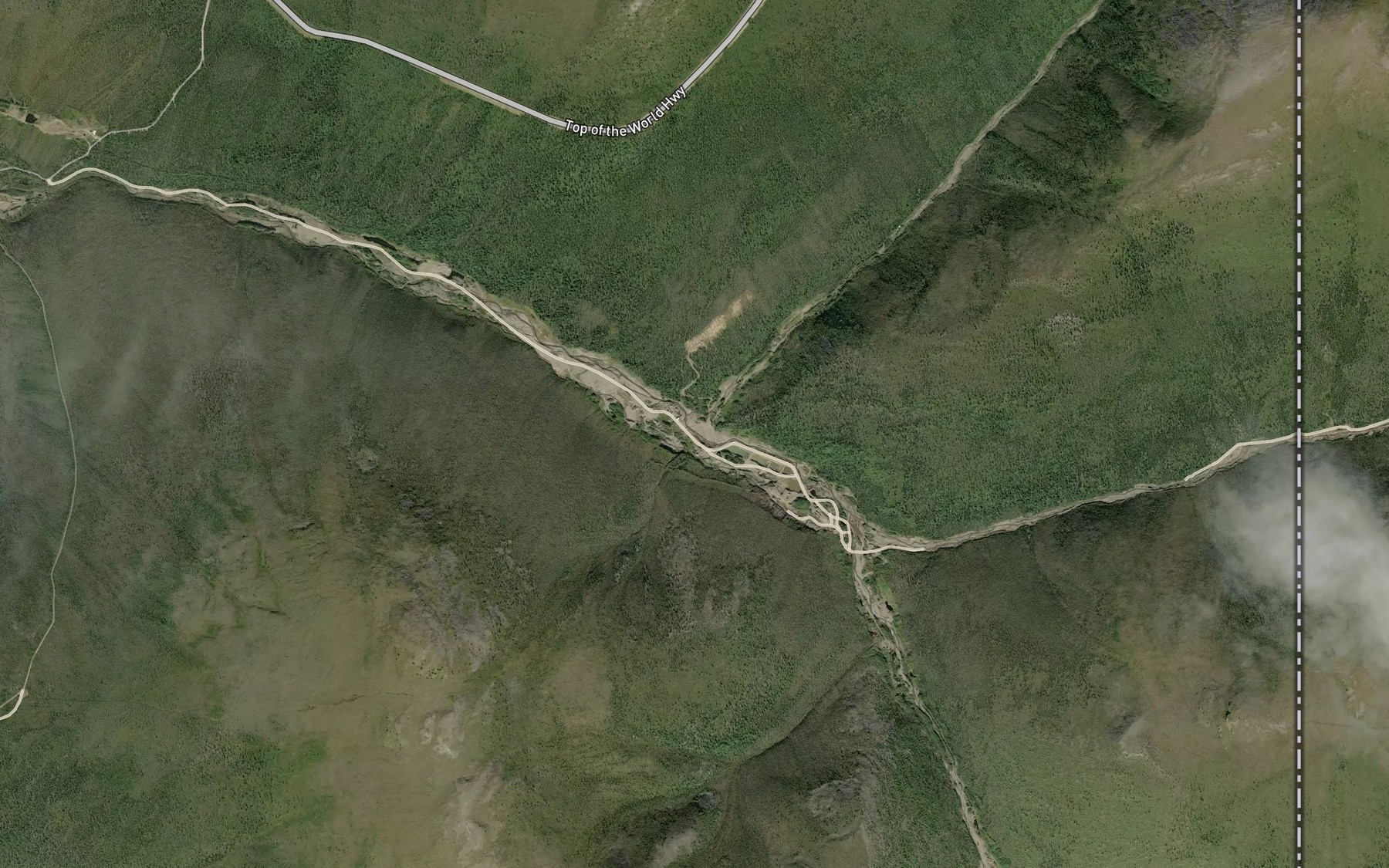 Satellite map of the Poker Creek