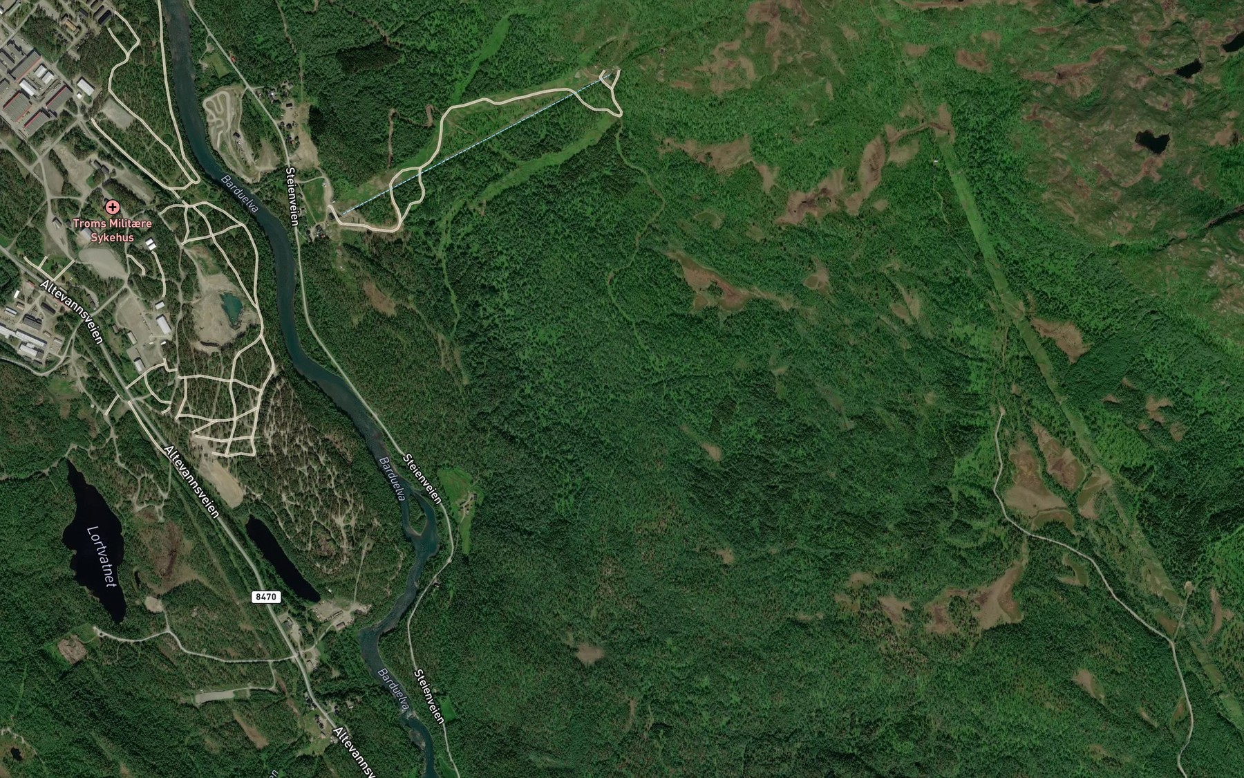 Satellite map of the Langdalsbekken