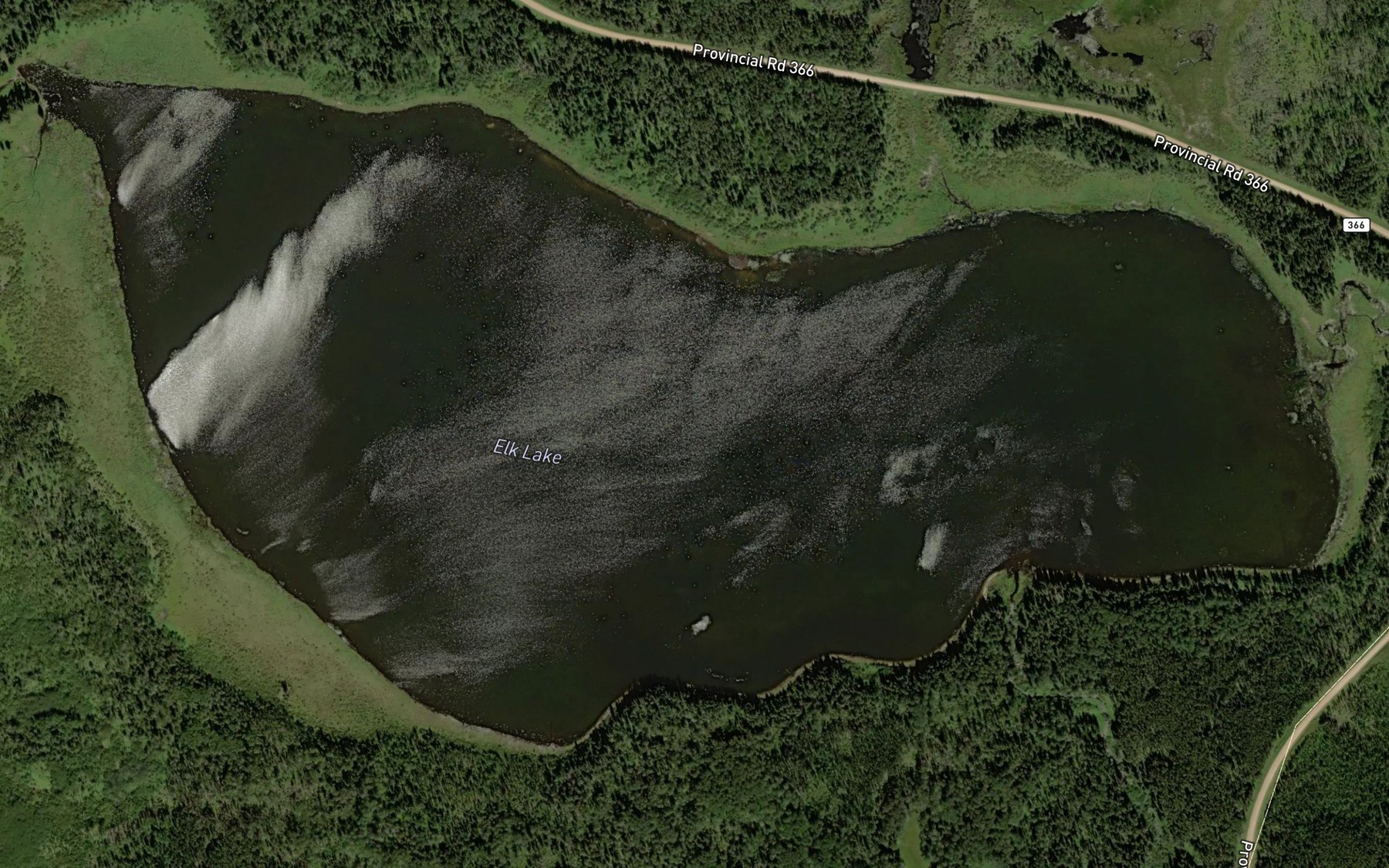 Satellite map of the Elk Lake