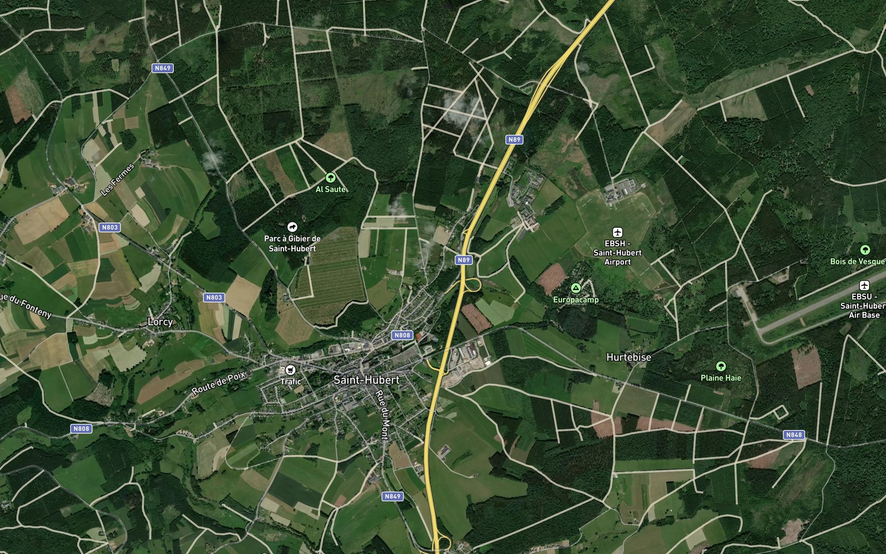 Satellite map of the Etang de la Potasserie
