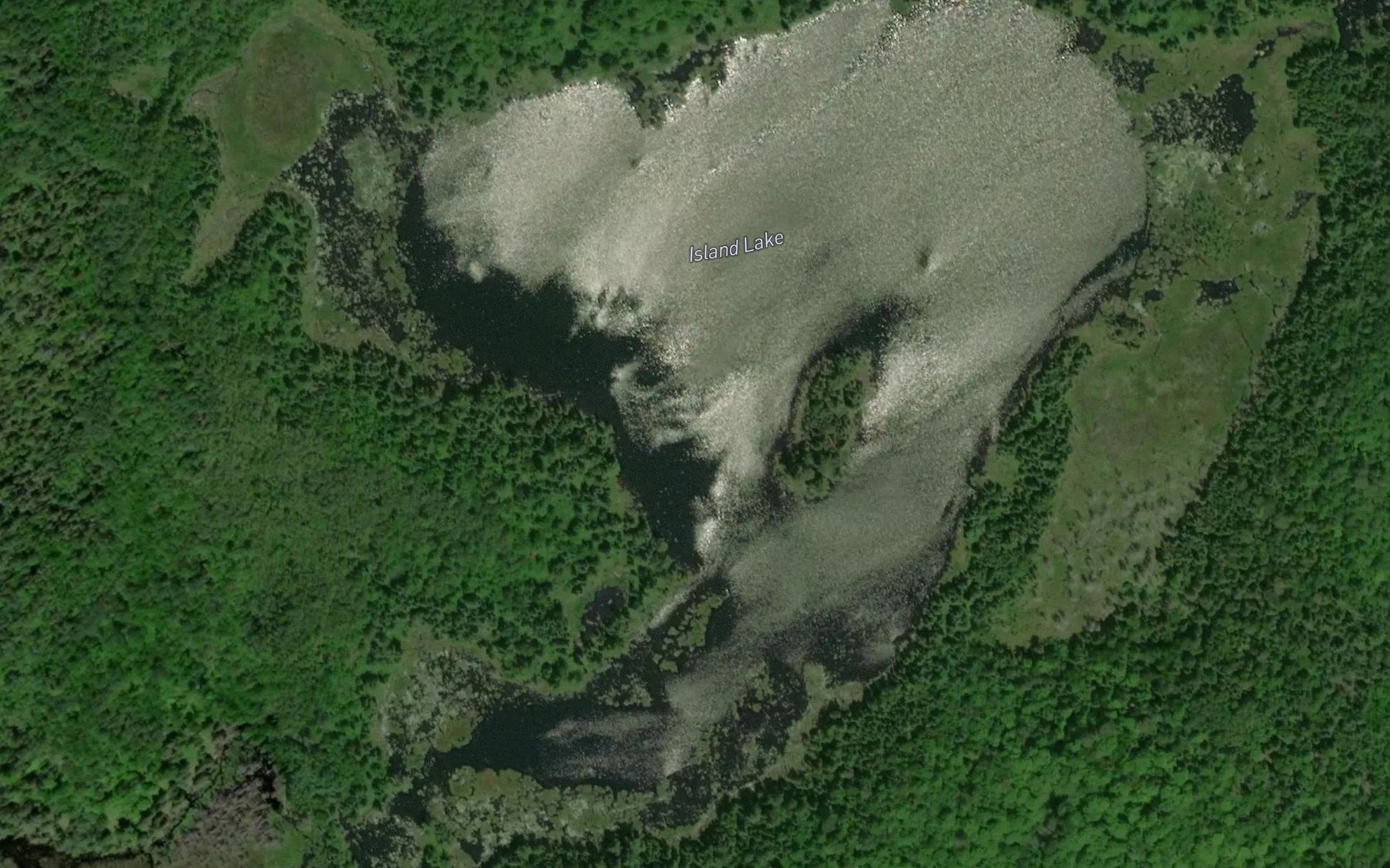 Satellite map of the Island Lake