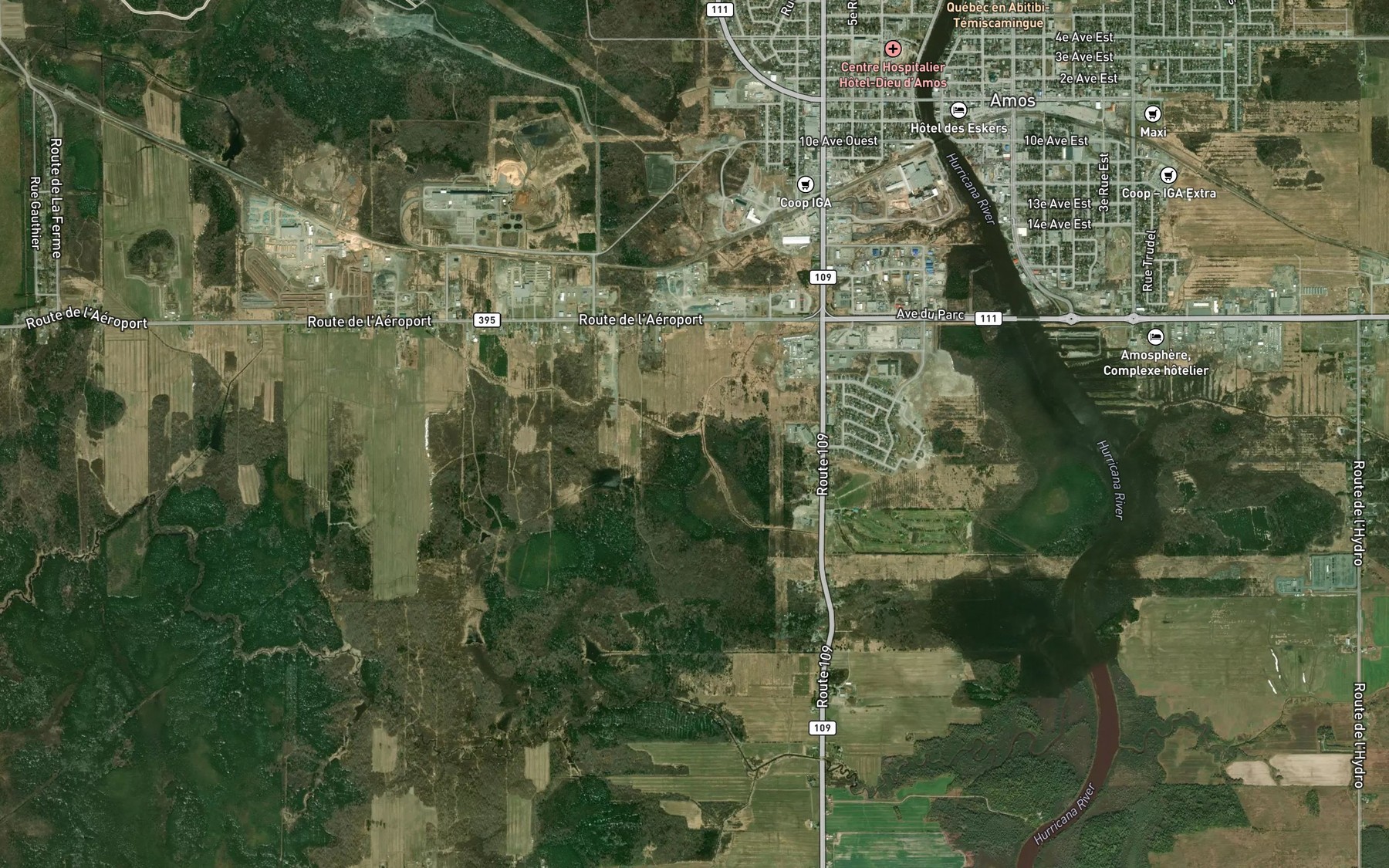 Satellite map of the Branche Trudel