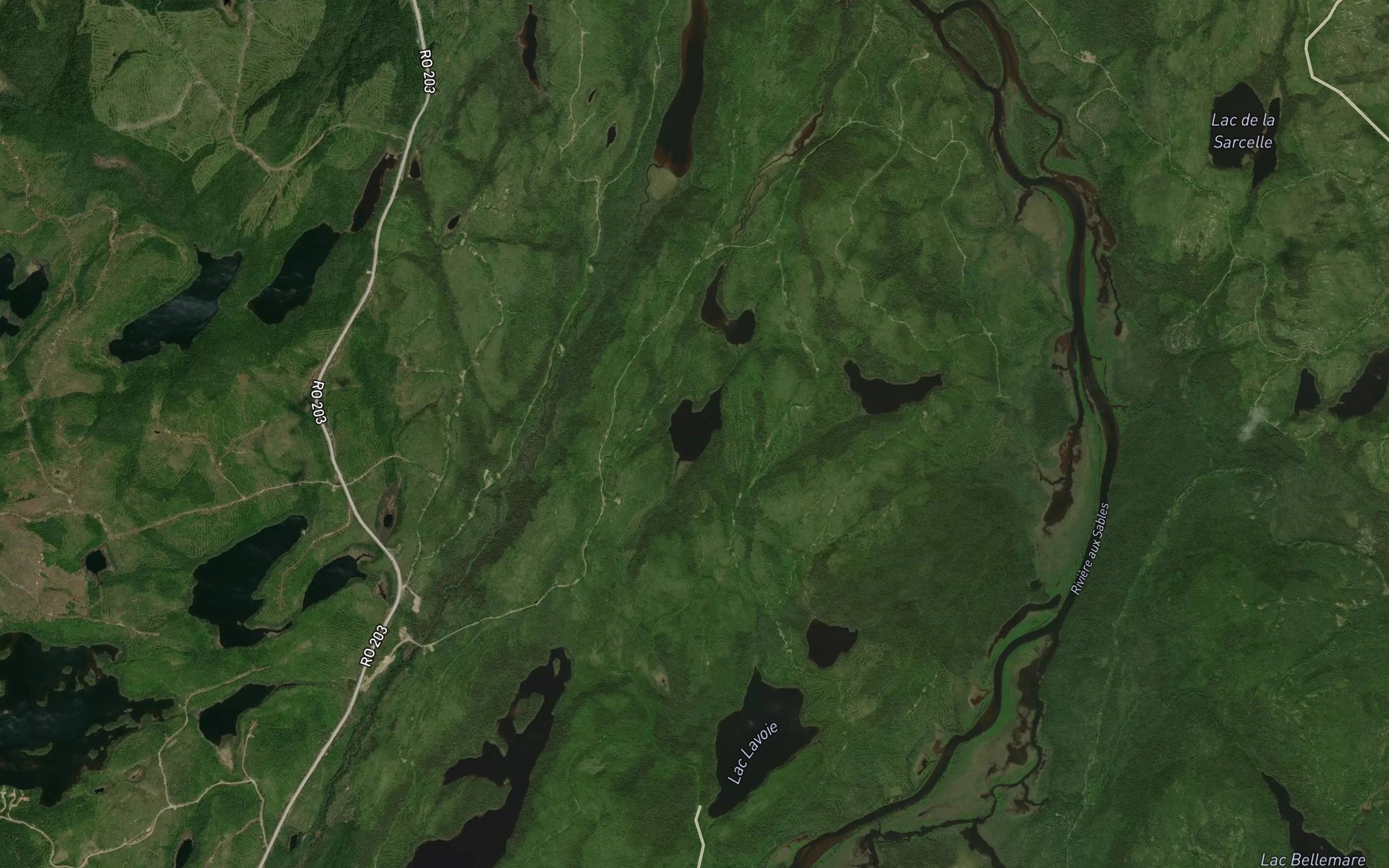 Satellite map of the Lac Marcel