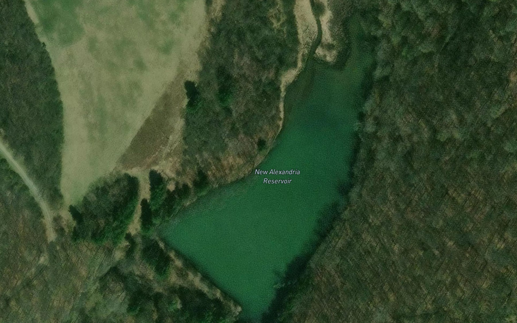 Satellite map of the New Alexandria Reservoir