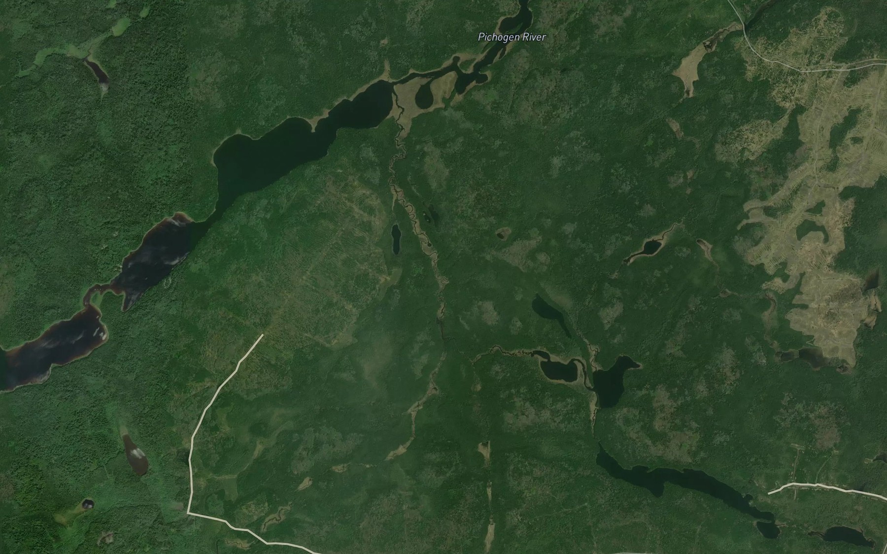 Satellite map of the Little Marjorie Creek