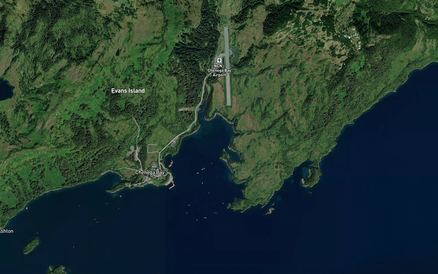 Satellite map of the Crab Bay