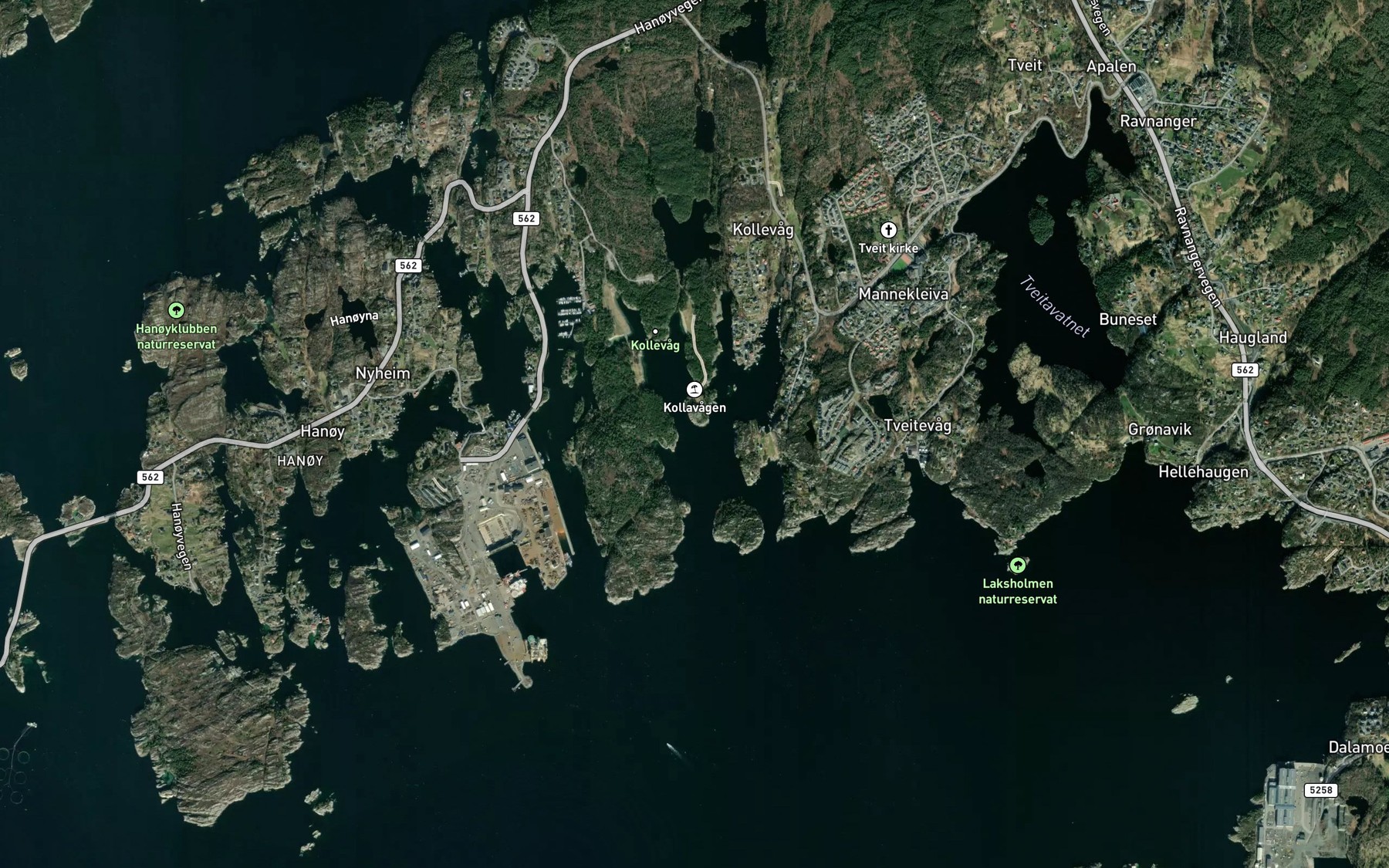 Satellite map of the Kollevagen