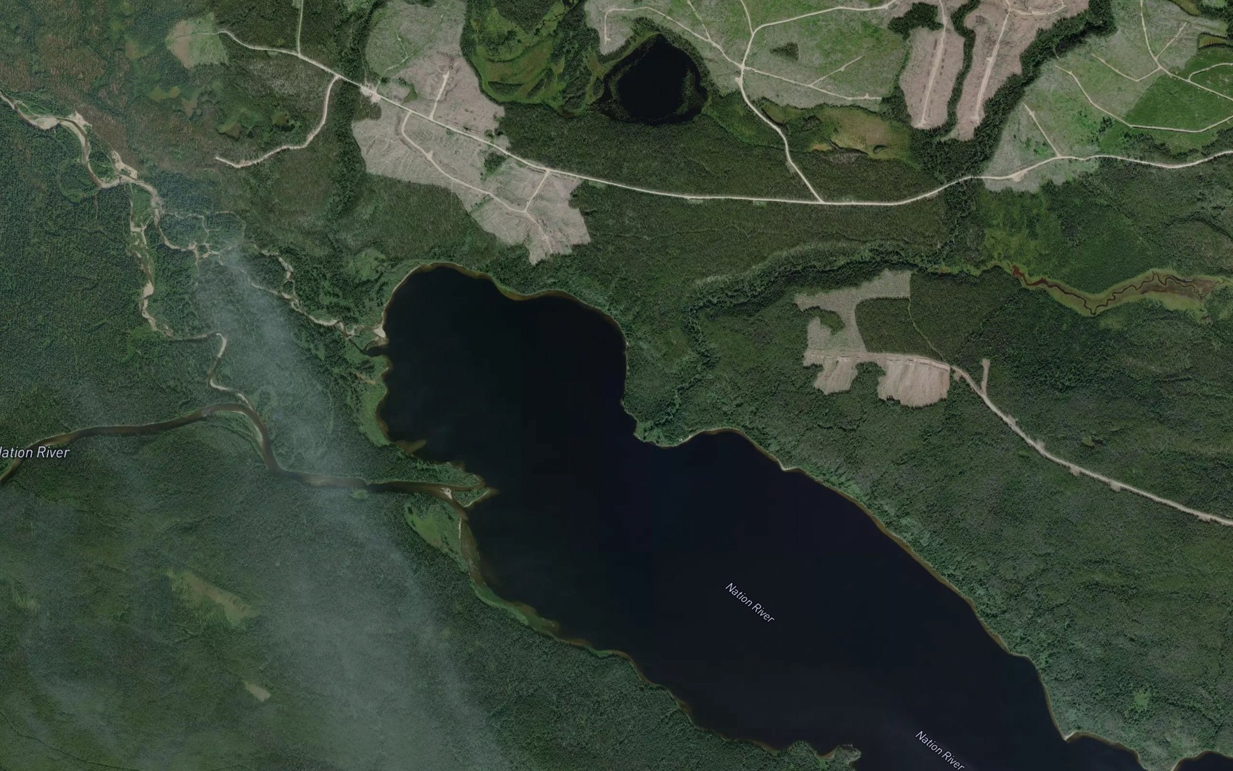 Satellite map of the Klawdetelle Creek