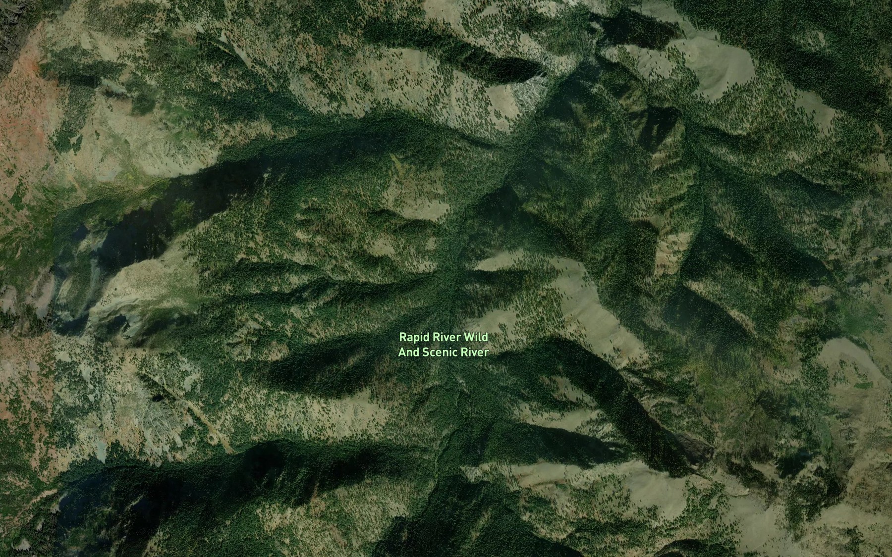 Satellite map of the Louise Creek
