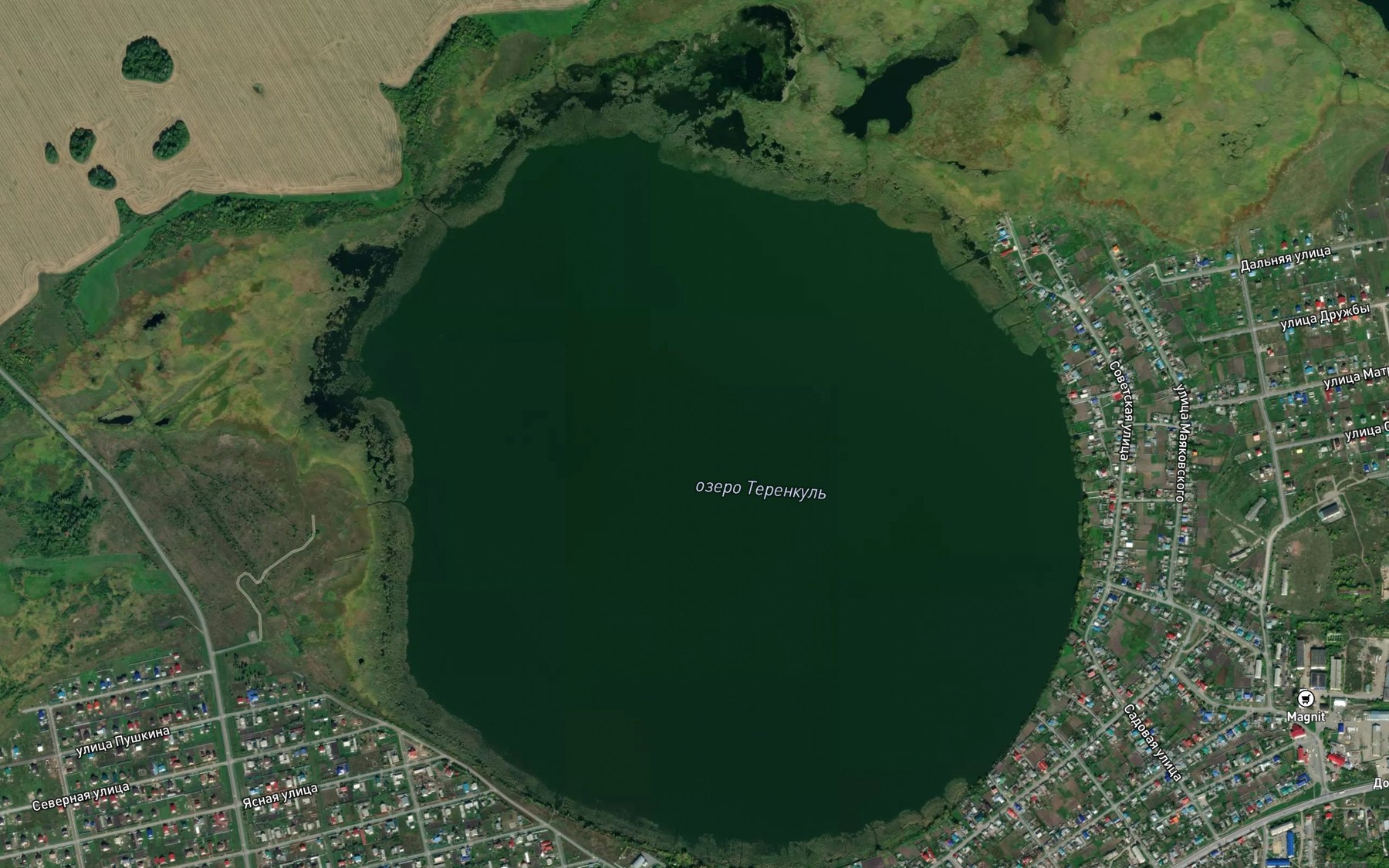 Satellite map of the Ozero Terenkul'