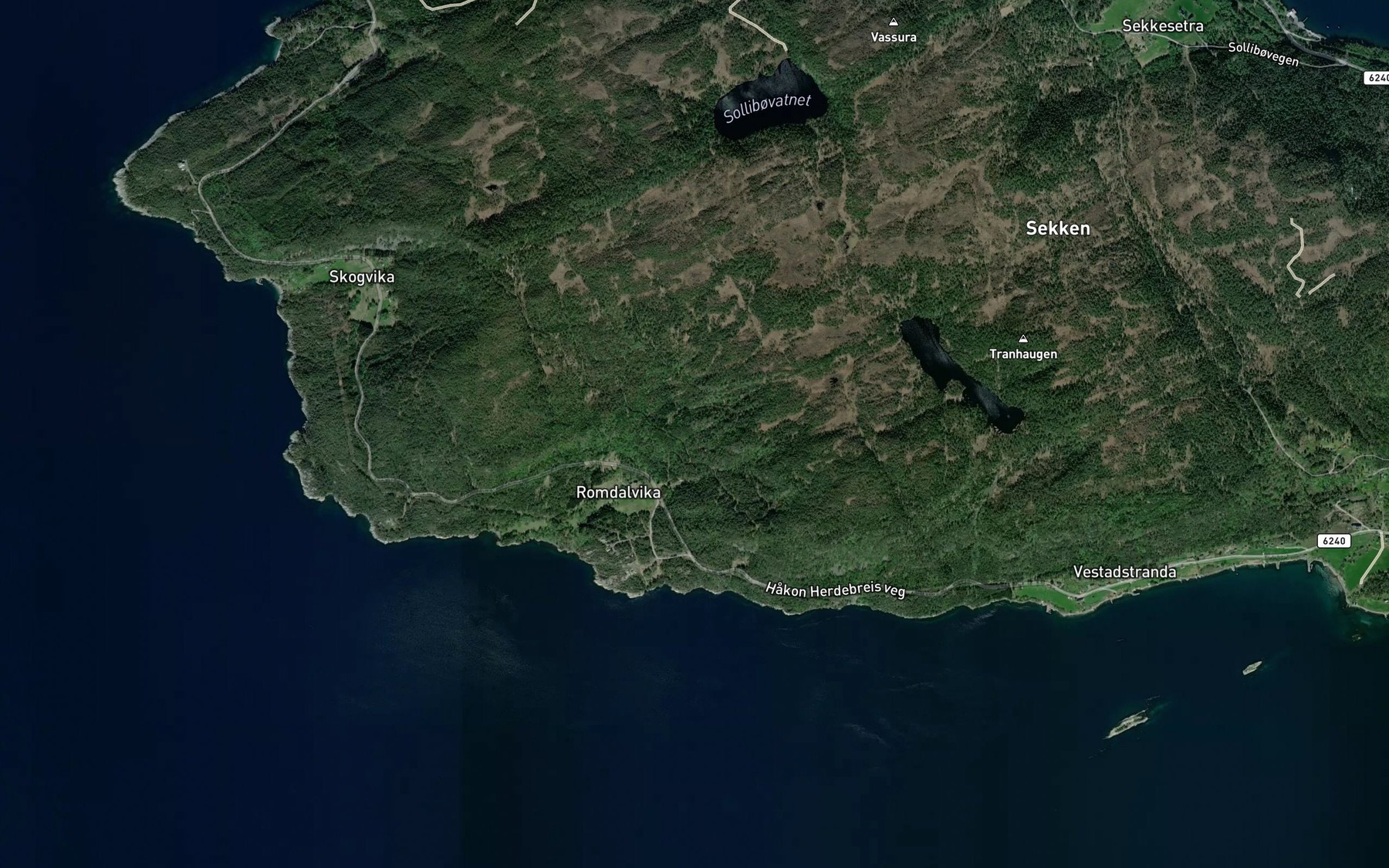Satellite map of the Hjellgrova