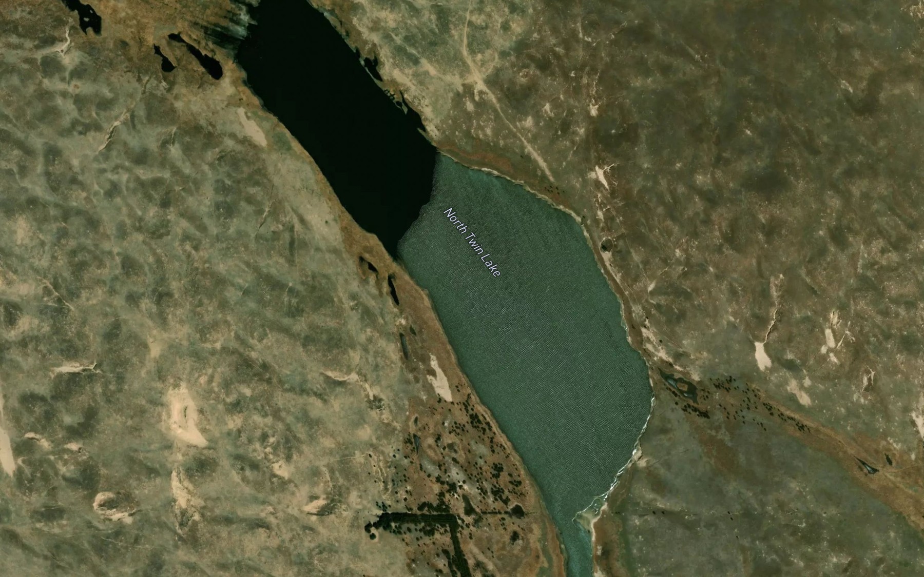 Satellite map of the North Twin Lake