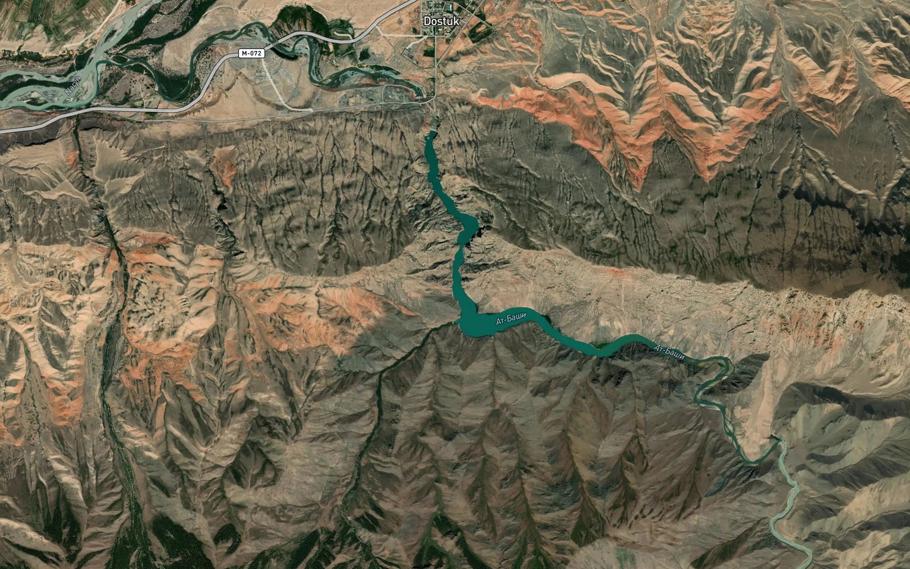 Satellite map of the At-Bashy Reservoir