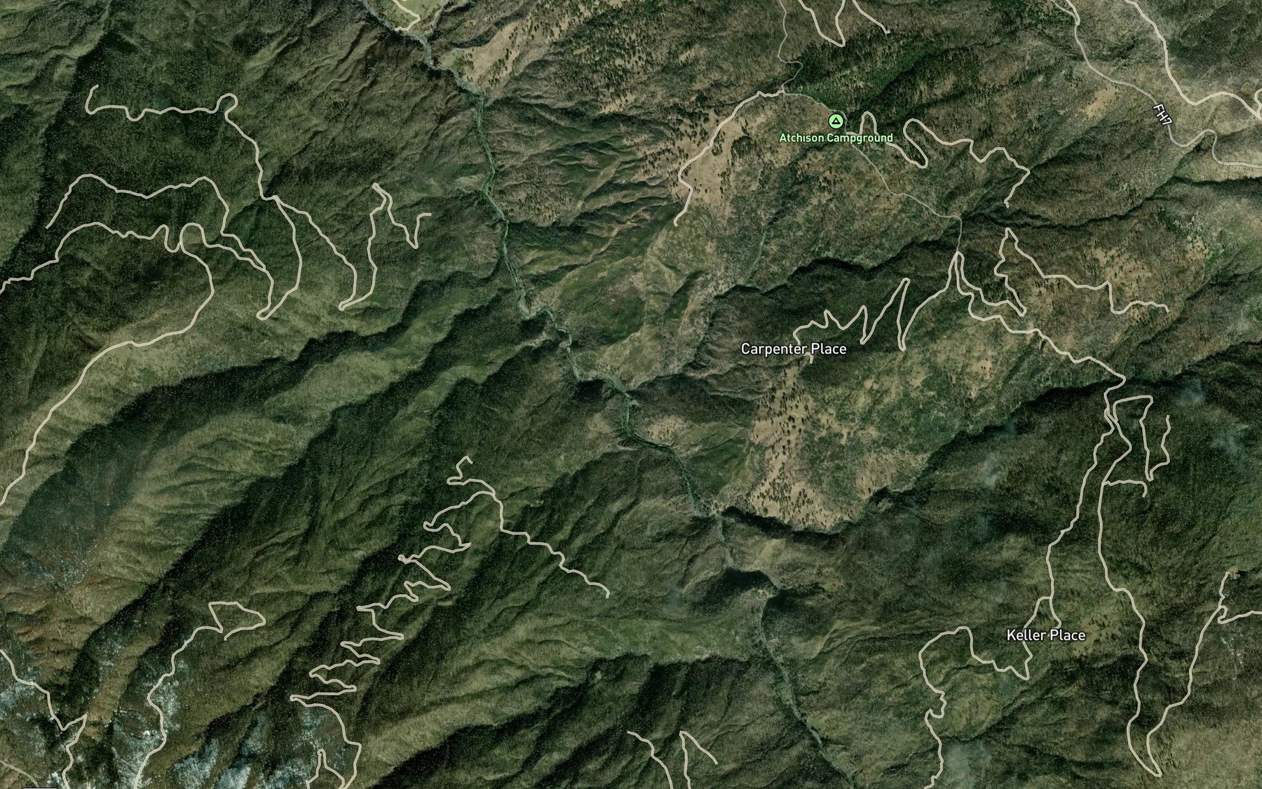 Satellite map of the Atchison Creek