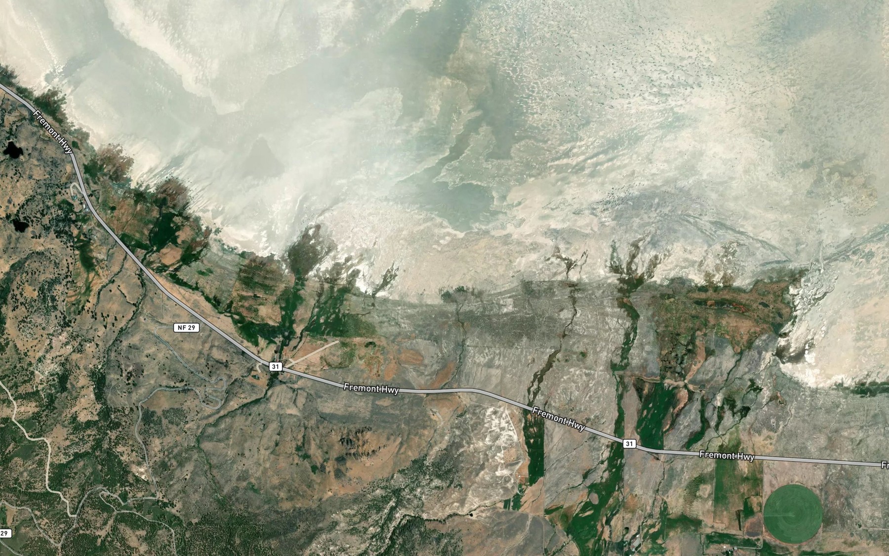 Satellite map of the Kelly Creek