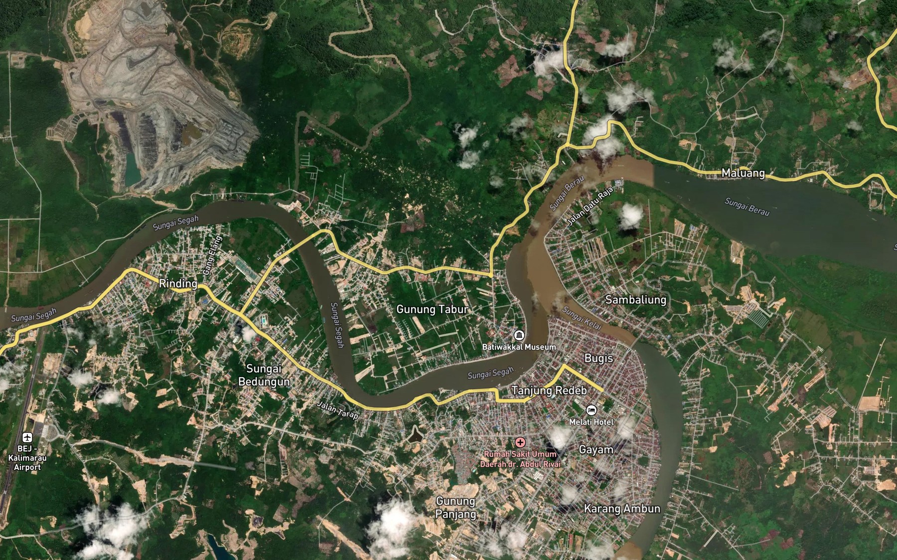 Satellite map of the Sungai Kelai