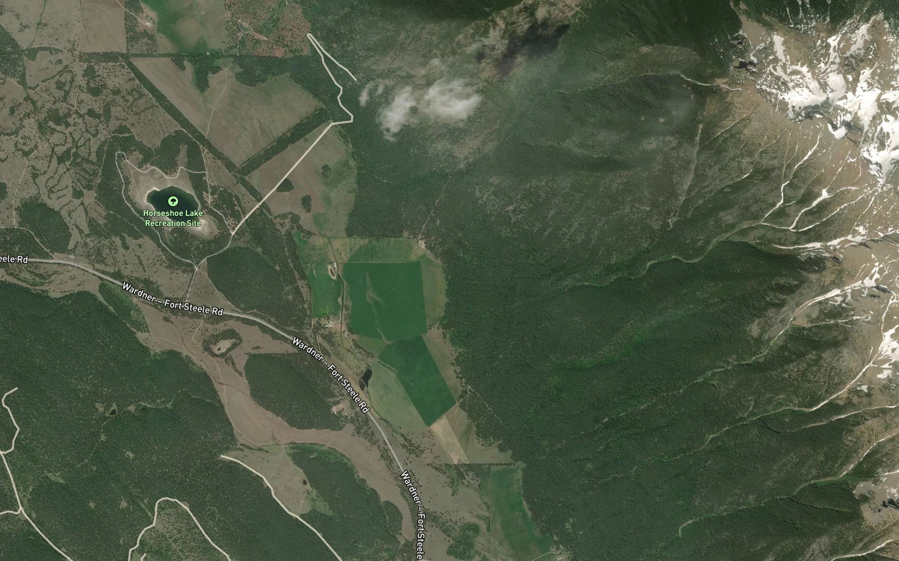 Satellite map of the Sunken Creek
