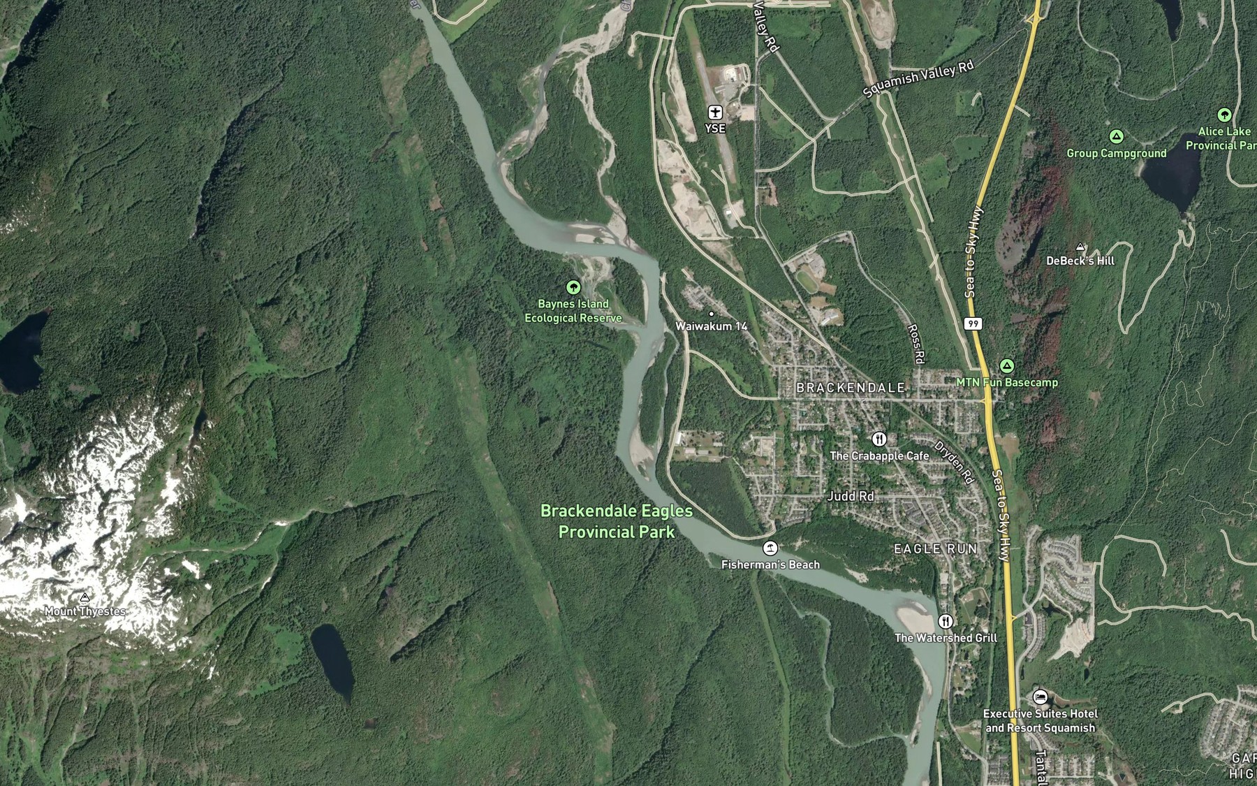 Satellite map of the Judd Slough