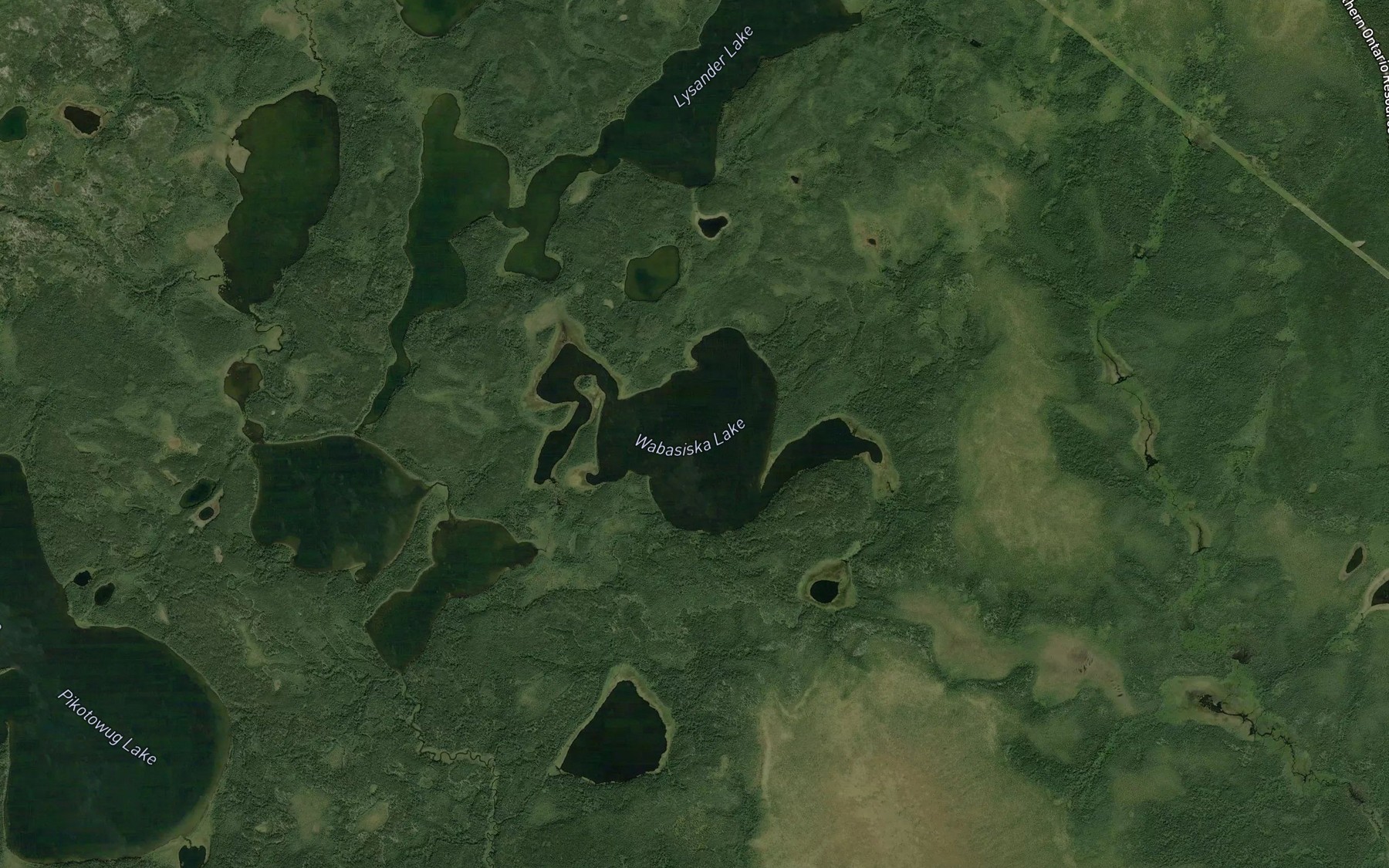 Satellite map of the Wabasiska Lake