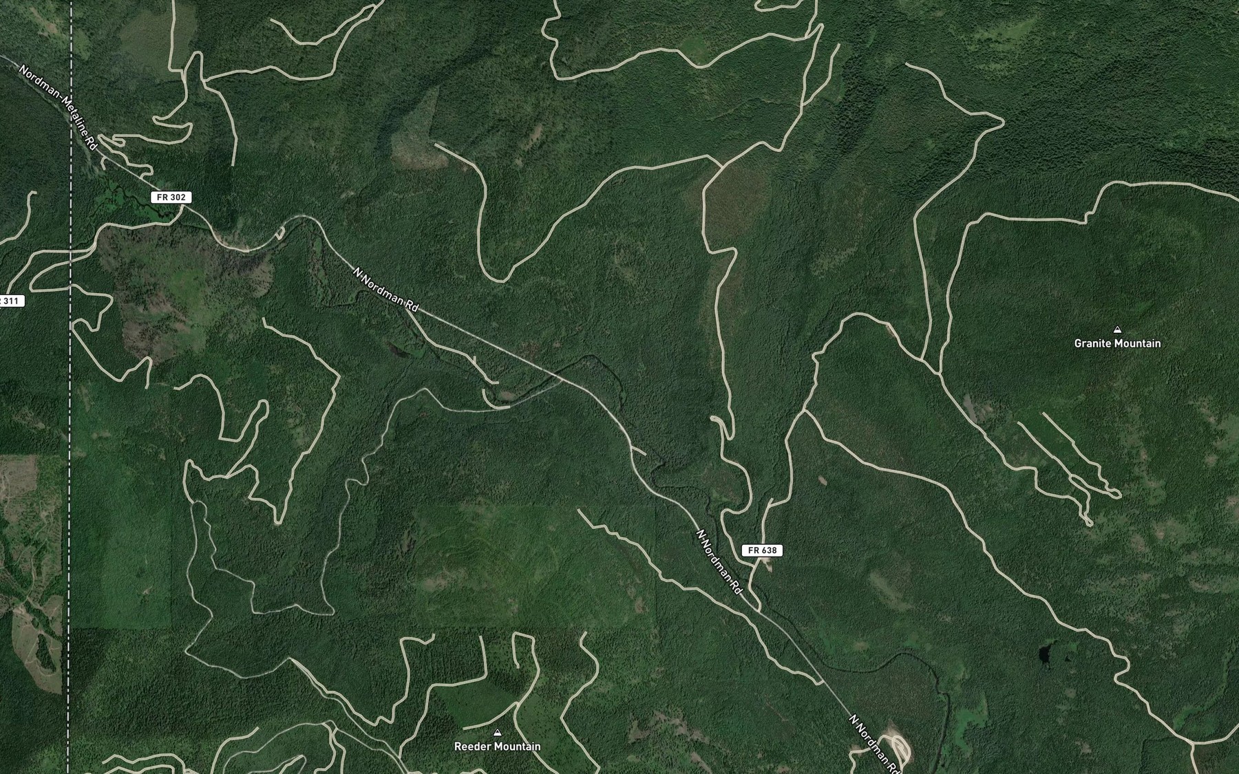 Satellite map of the Dusty Creek
