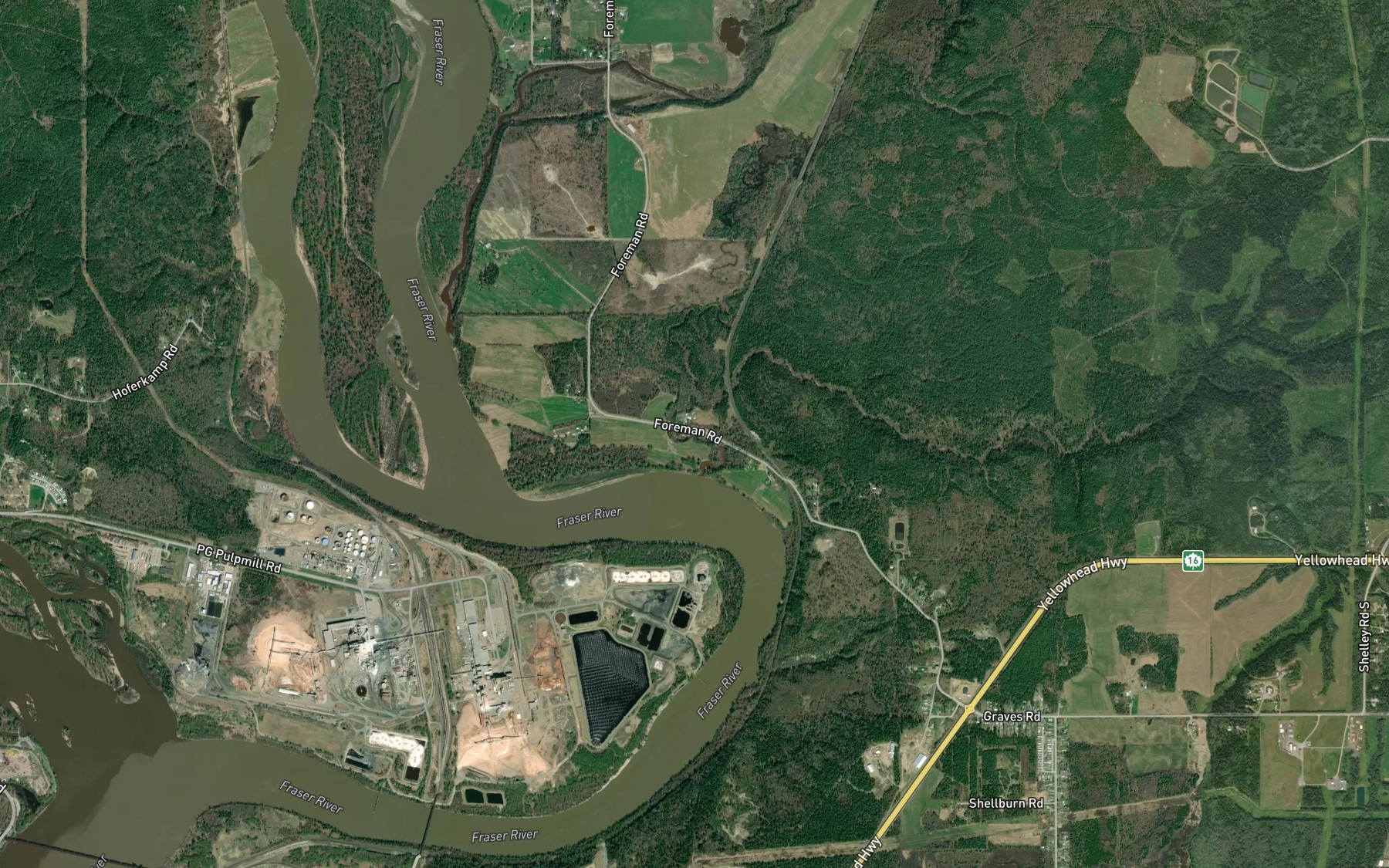Satellite map of the Bittner Creek