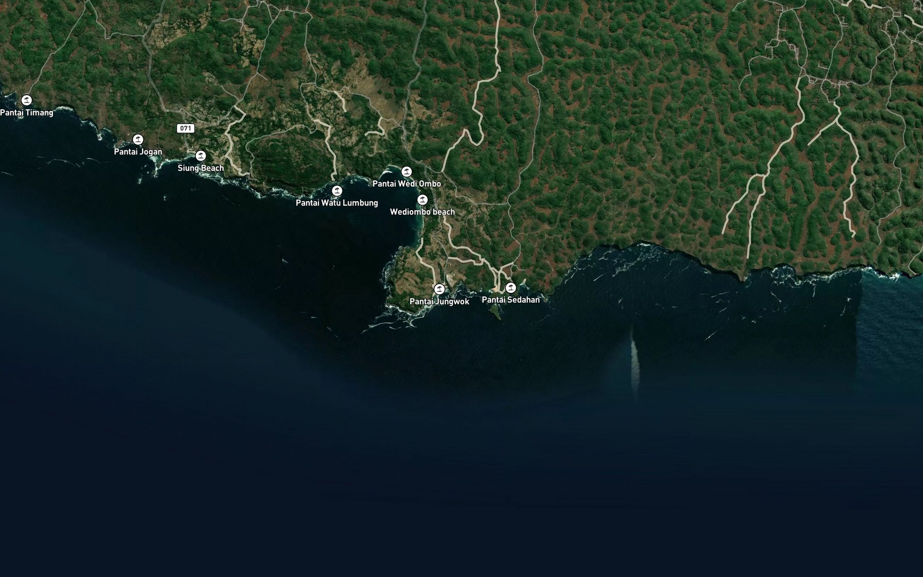 Satellite map of the Teluk Greweng