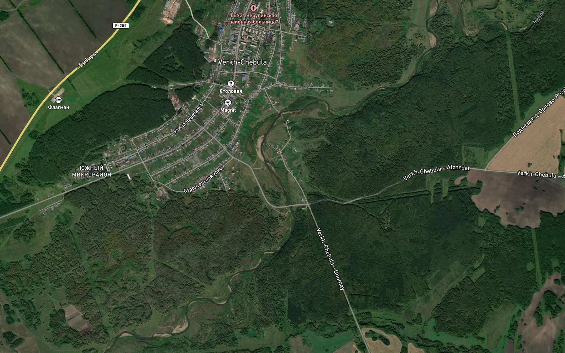 Satellite map of the Inyusha