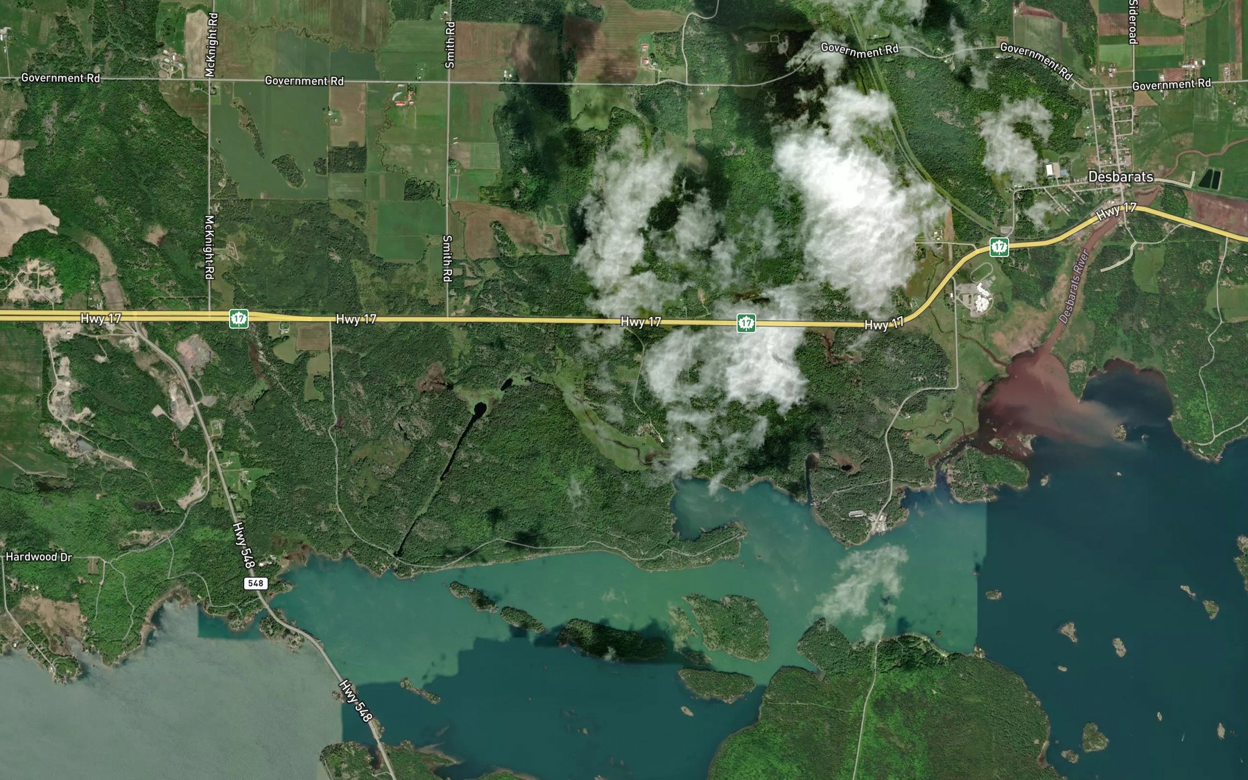 Satellite map of the Anderson Creek