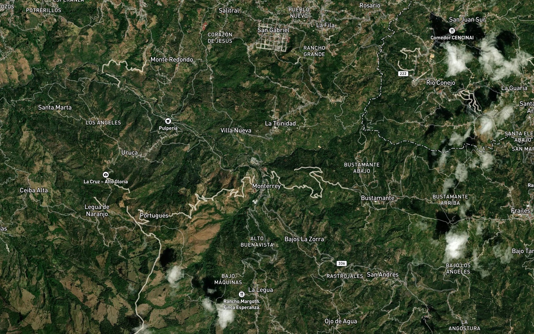 Satellite map of the Rio Tarrazu