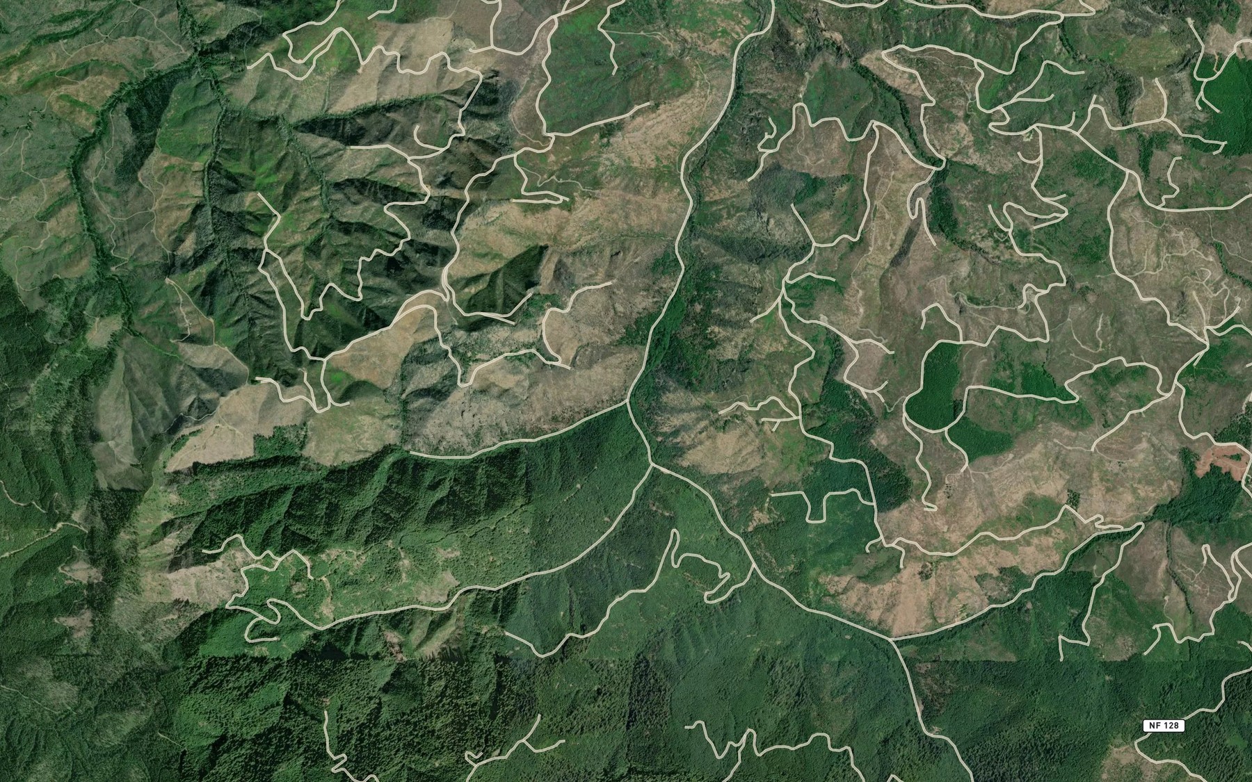 Satellite map of the Allen Creek