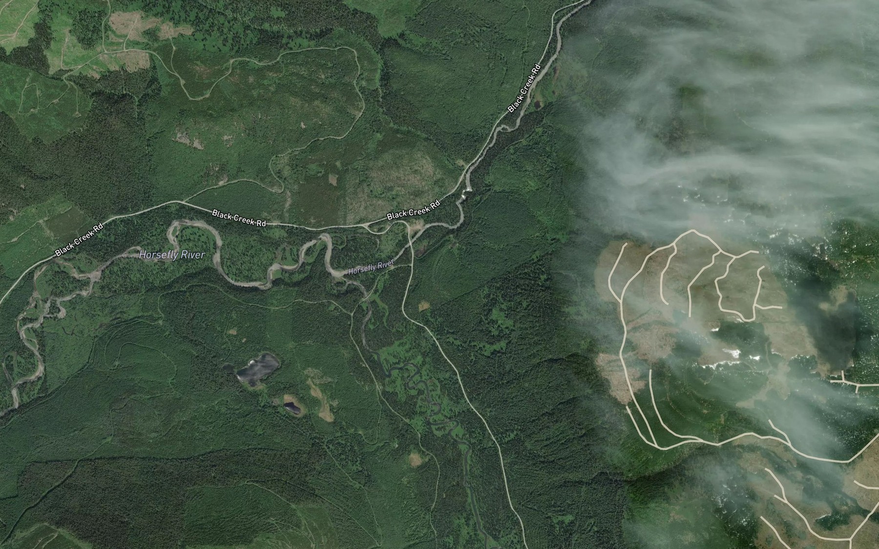 Satellite map of the Sawley Creek