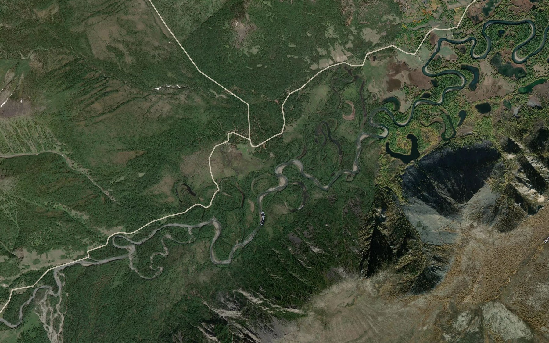 Satellite map of the Dede-Khutel