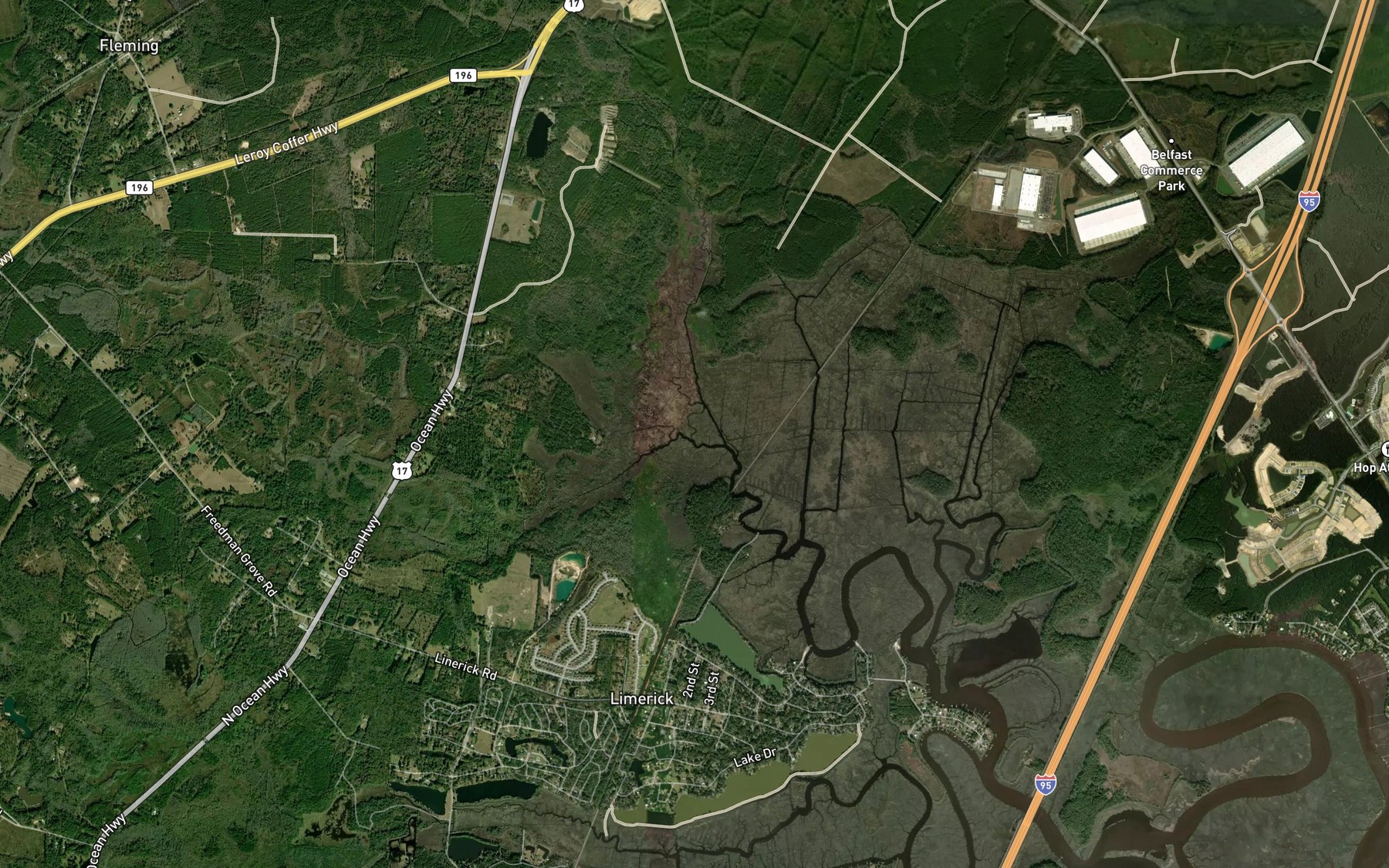 Satellite map of the Jerico Creek