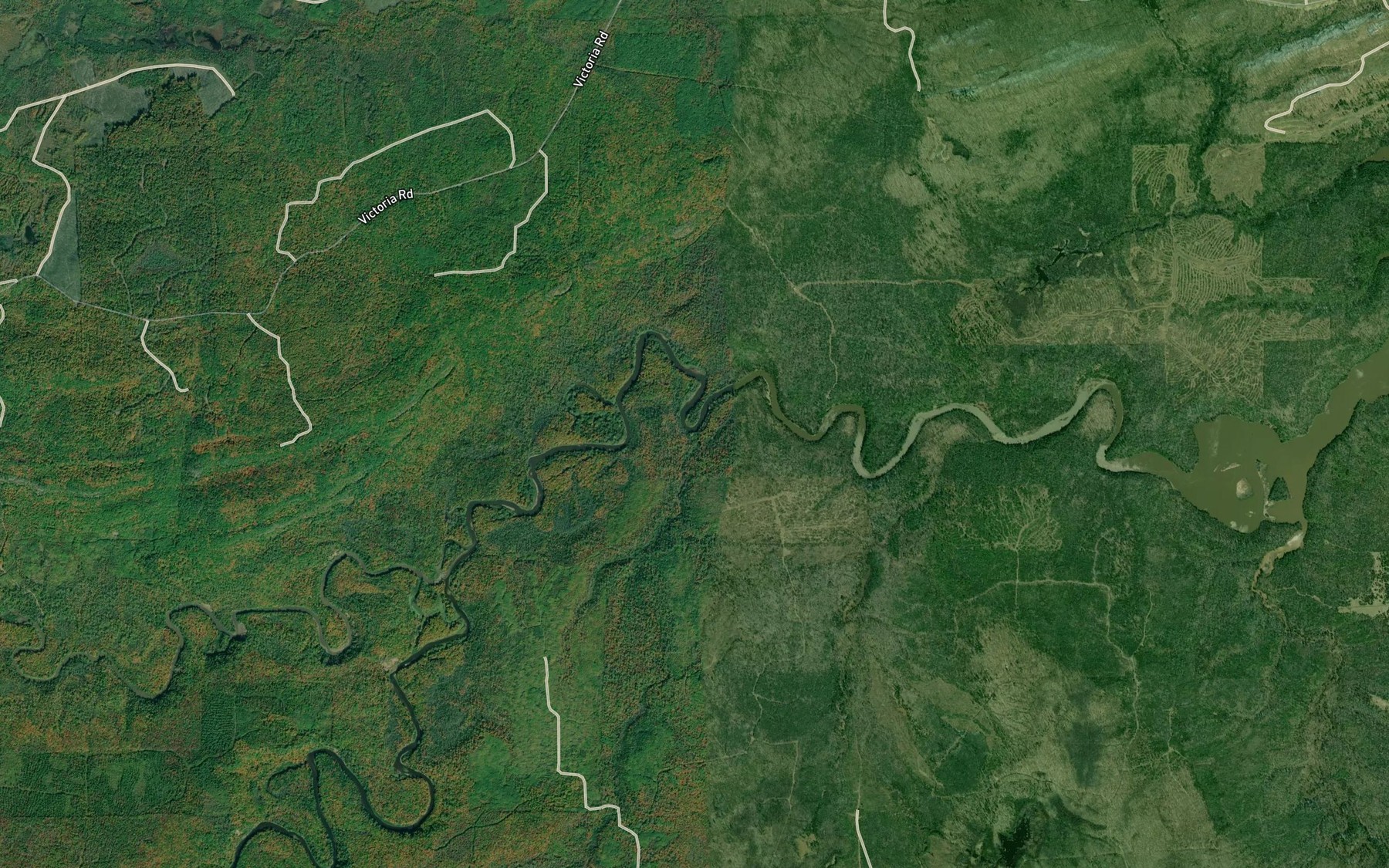 Satellite map of the Johnson Creek