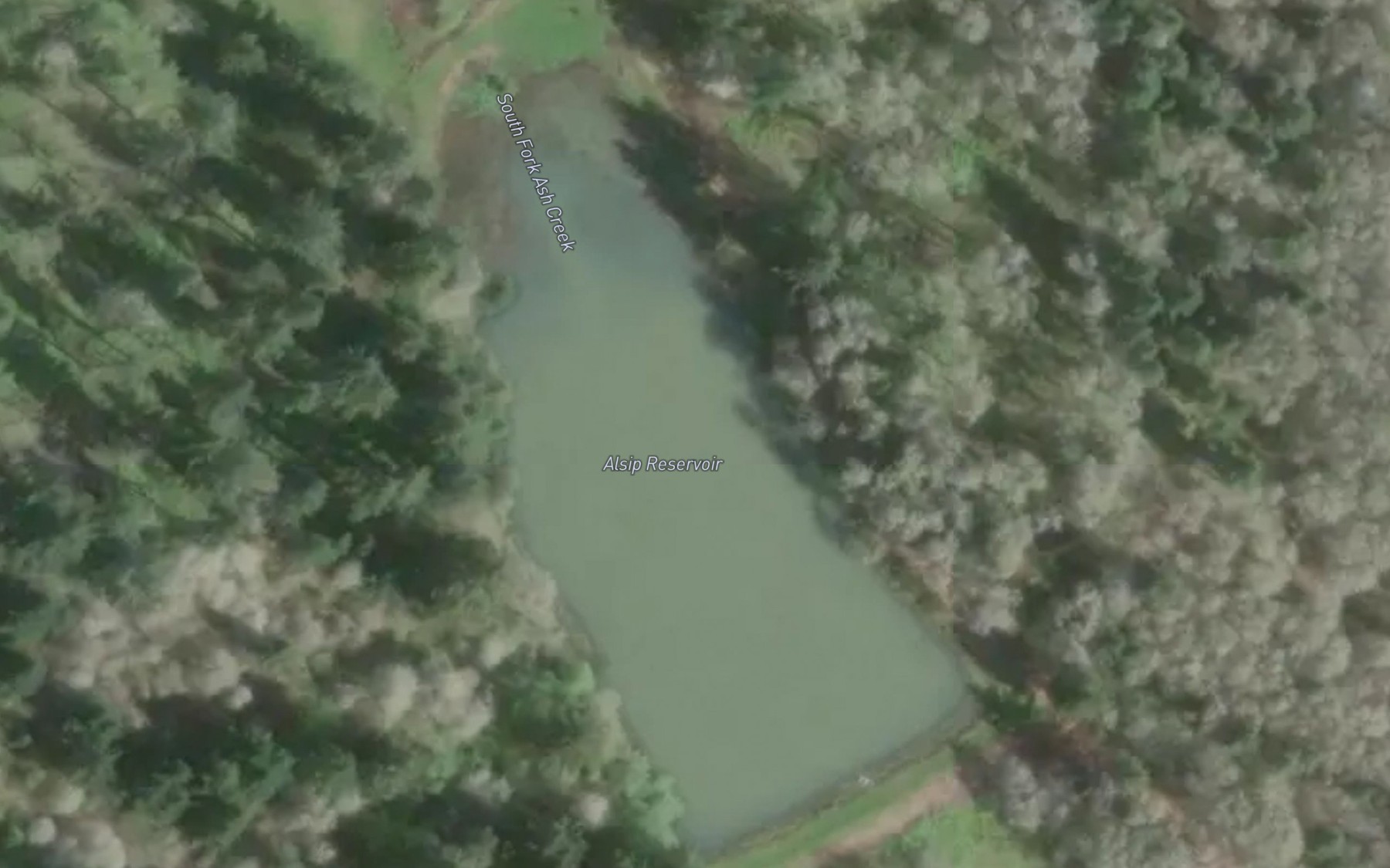 Satellite map of the Alsip Reservoir