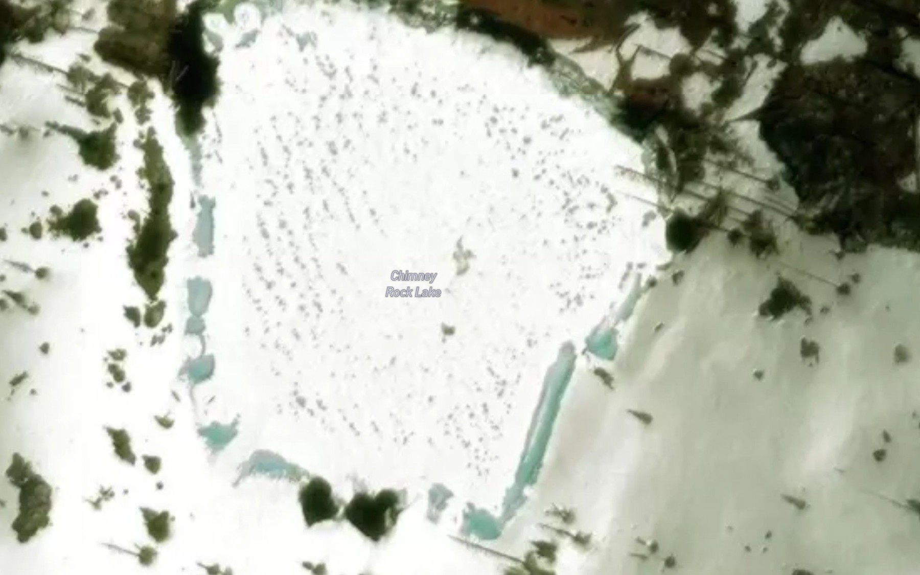 Satellite map of the Chimney Rock Lake