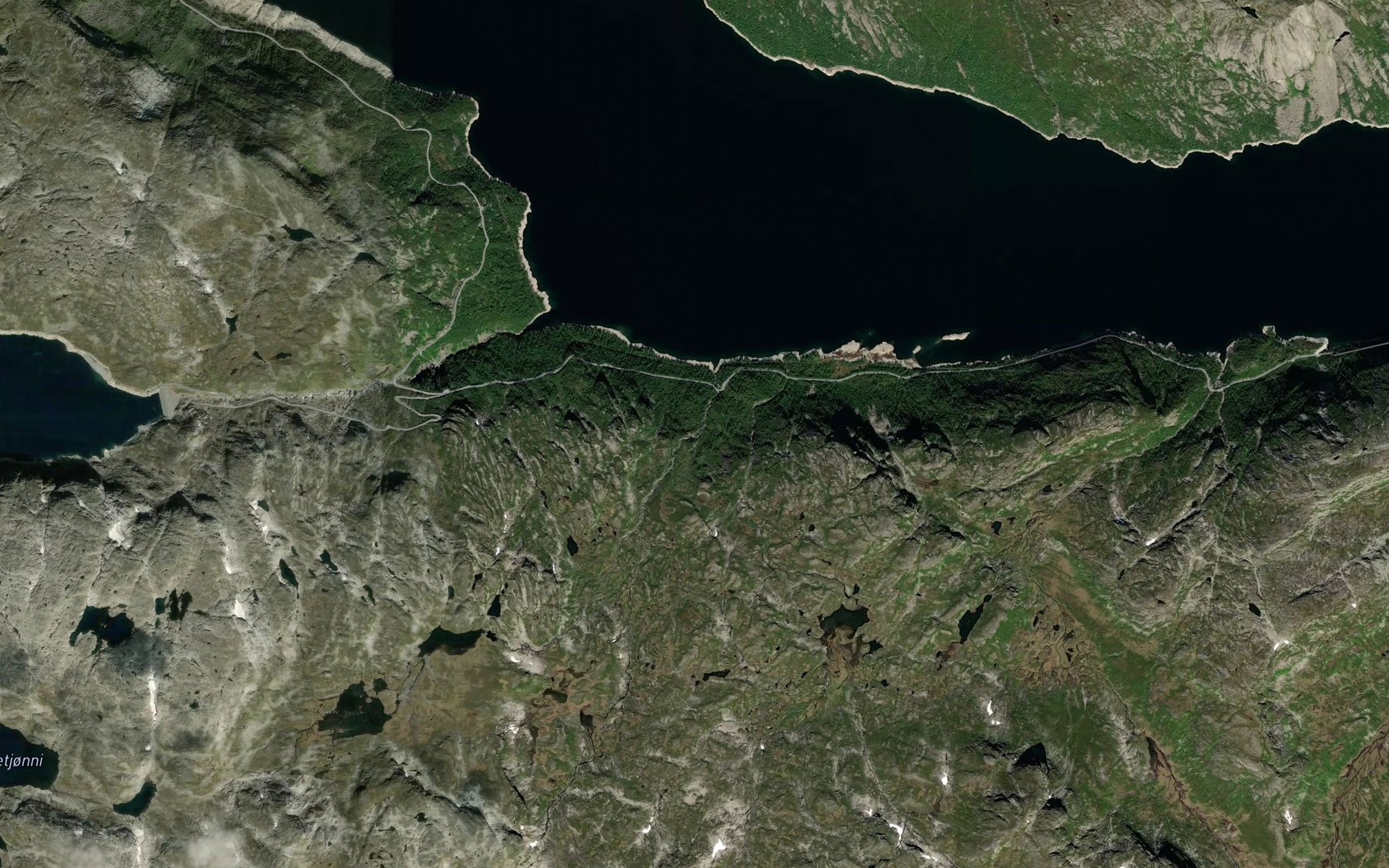 Satellite map of the Lundebekkene