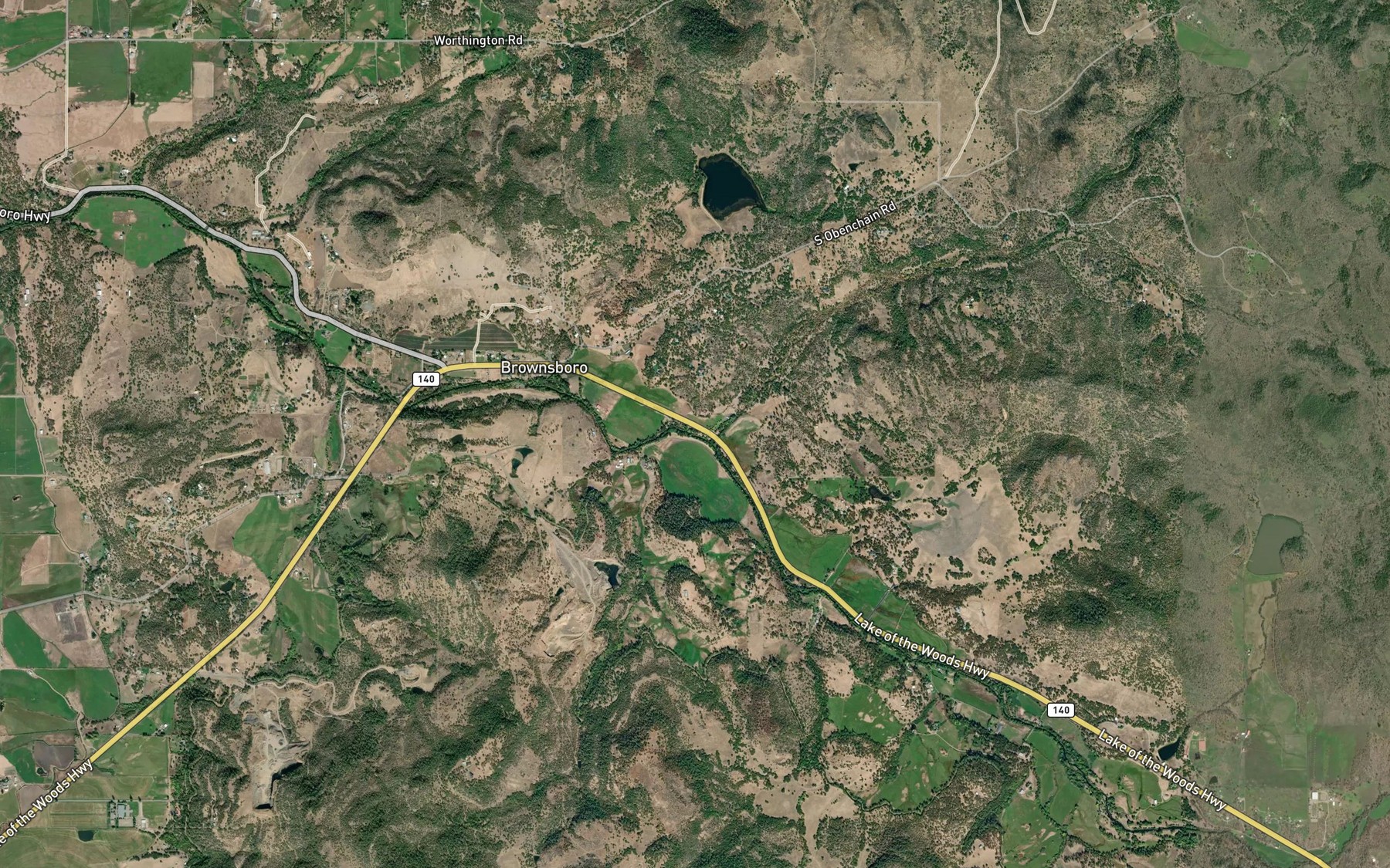 Satellite map of the Lick Creek