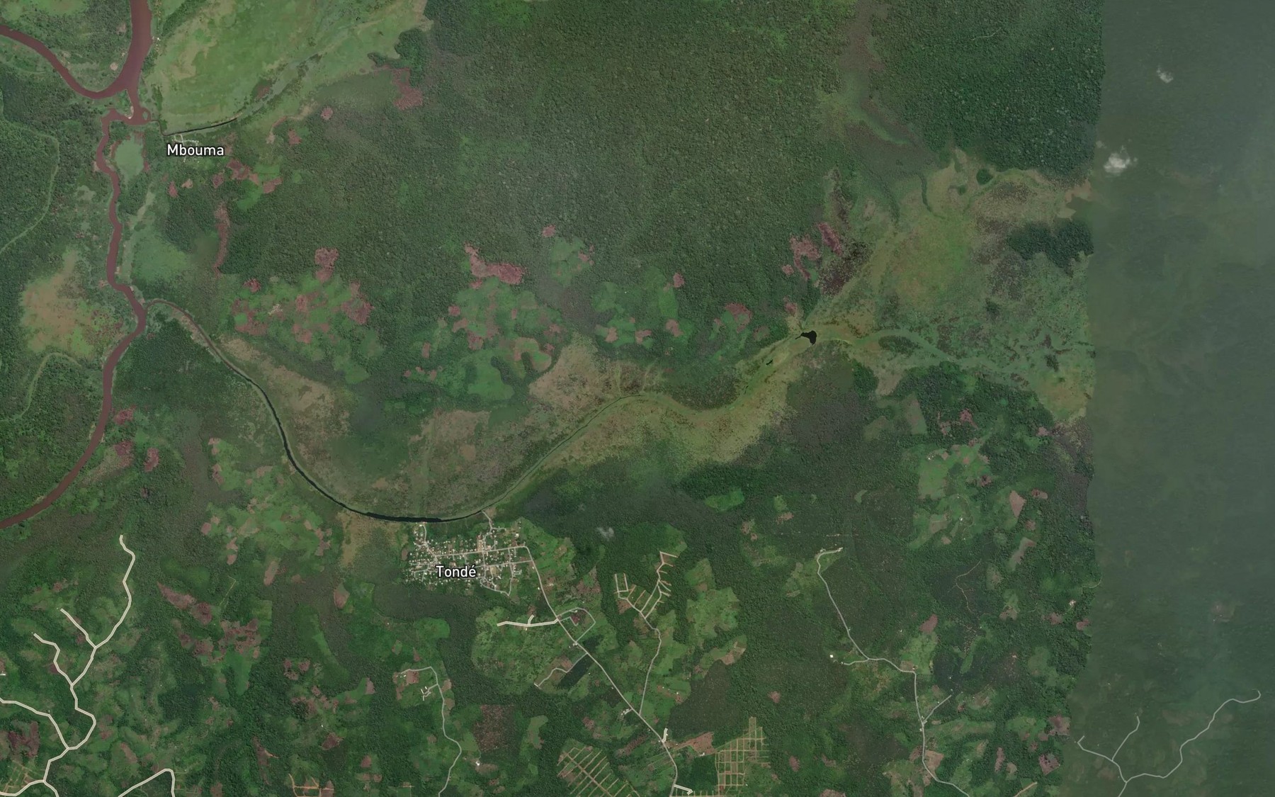 Satellite map of the Mbombe