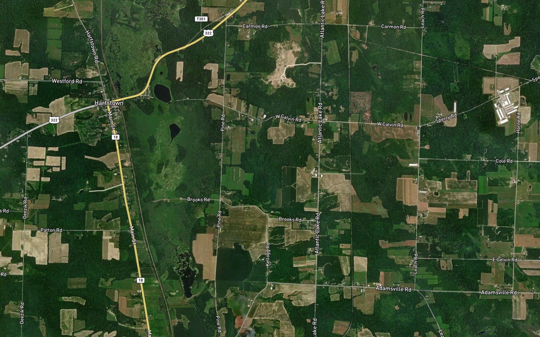Satellite map of the Jackson Run