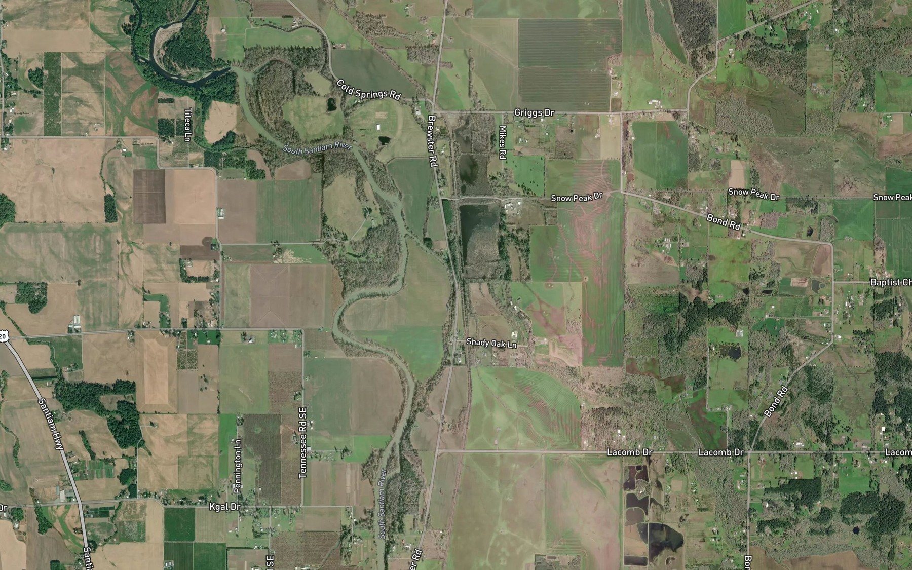 Satellite map of the Onehorse Slough