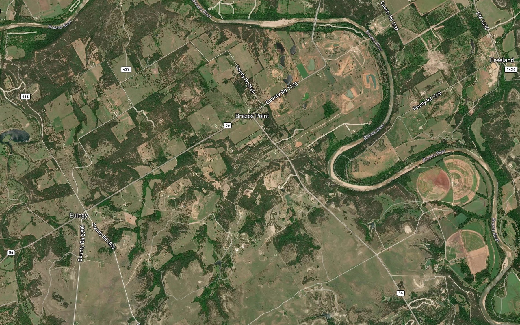 Satellite map of the Dry Branch