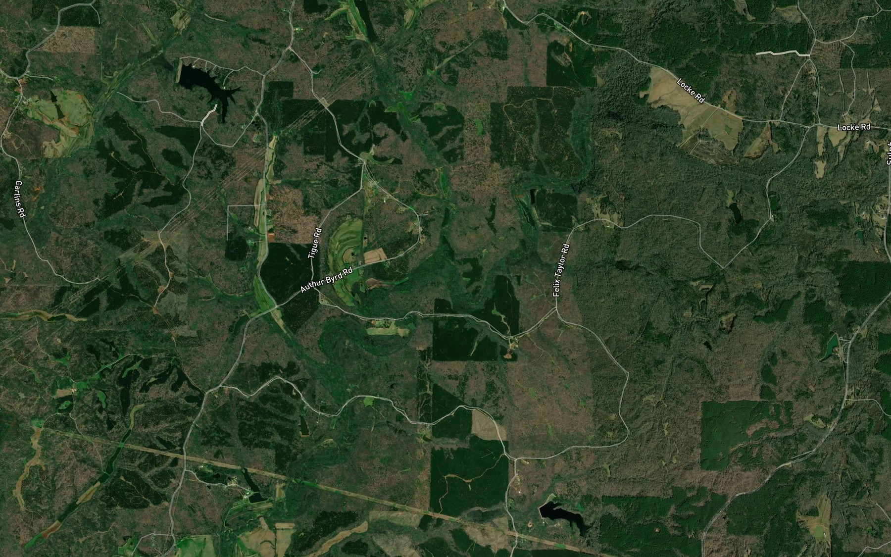 Satellite map of the Dry Branch