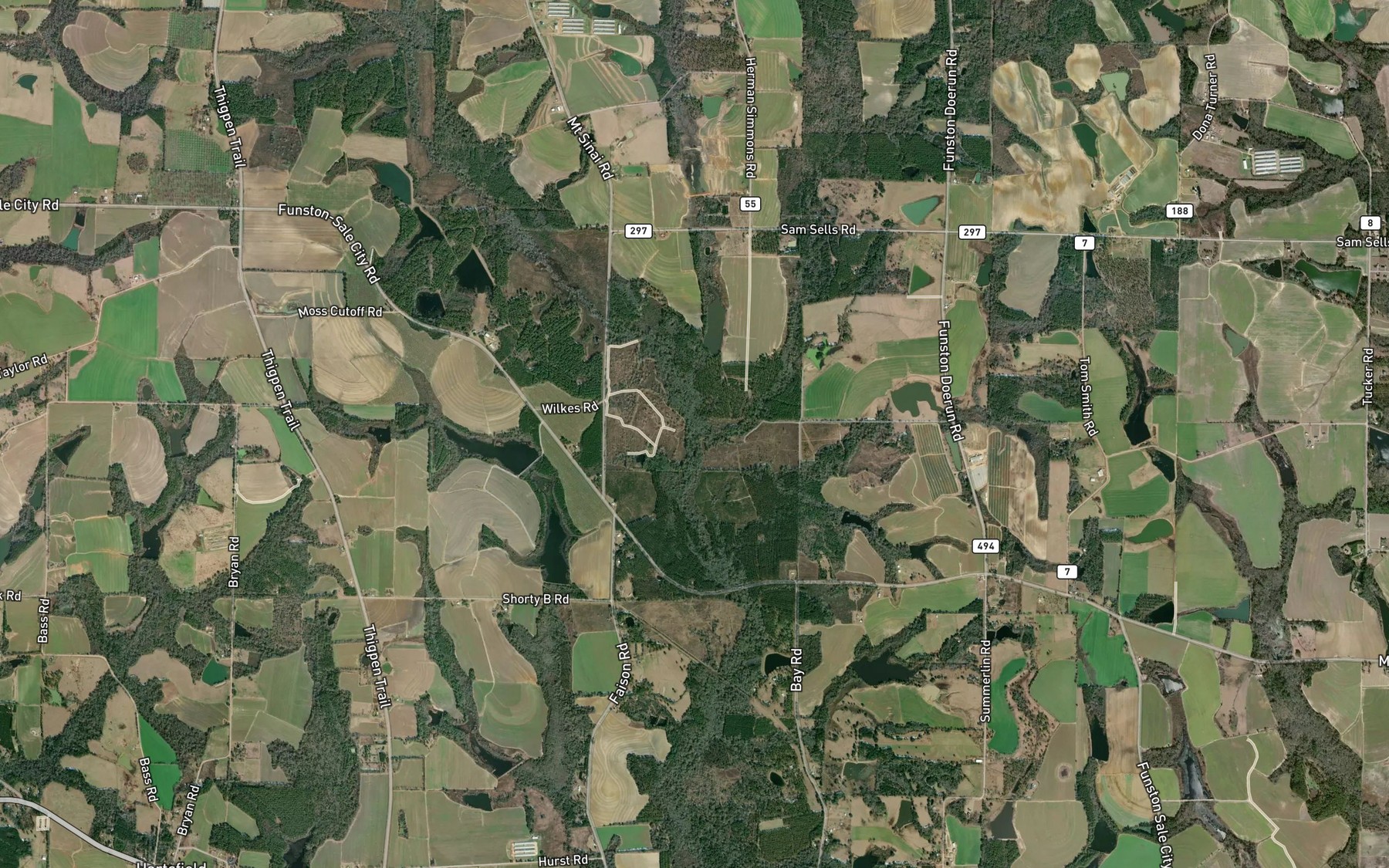 Satellite map of the Mill Creek